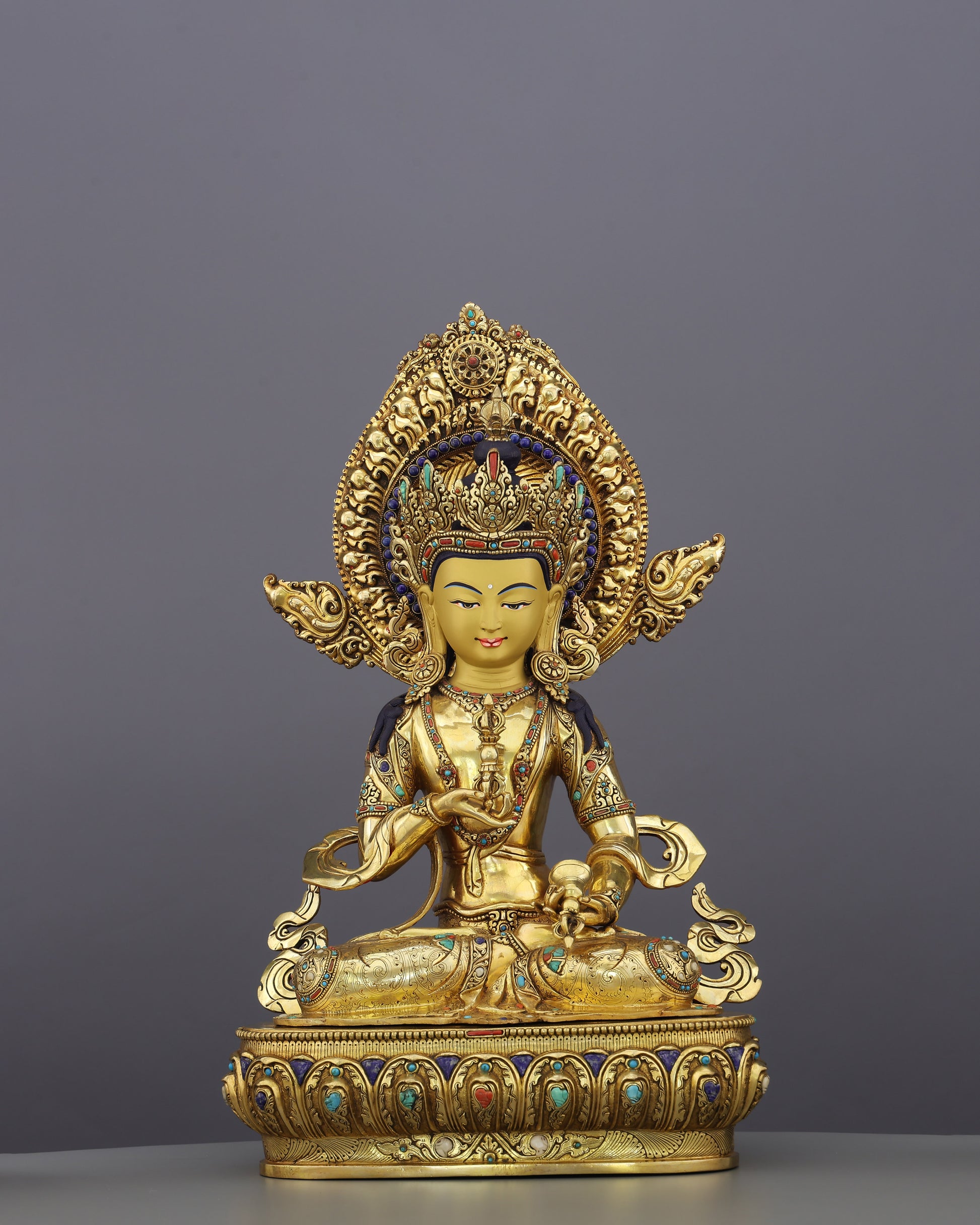 Pure Beyond Measure | Majestic Vajrasattva in 24K Gold - Authentic Handcrafted Statue