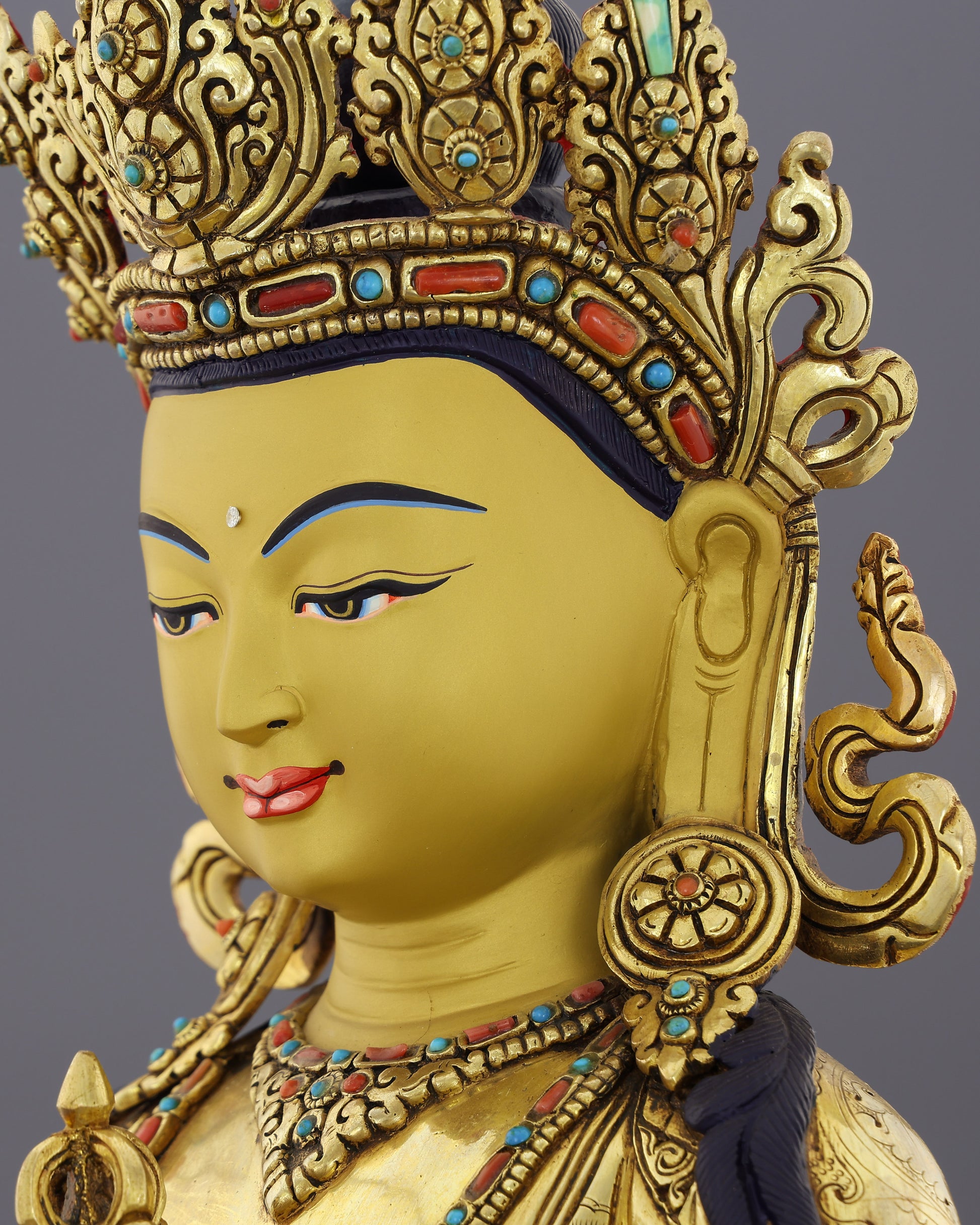 Pure Beyond Measure | Majestic Vajrasattva in 24K Gold - Authentic Handcrafted Statue