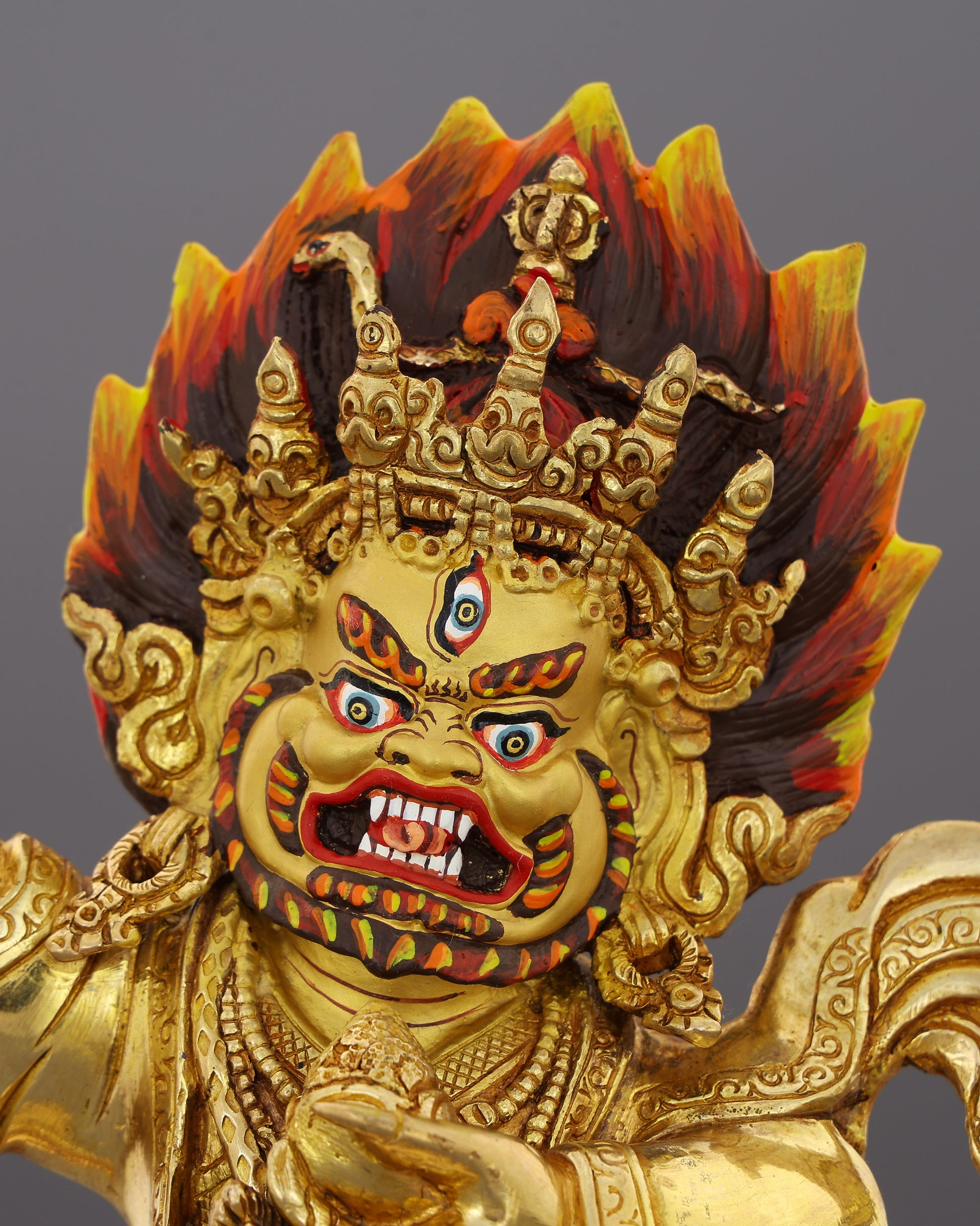 Wrathful Yet Protective | The Kajupa Mahakala Statue That Guards Your Sacred Space - Authentic Handcrafted Statue