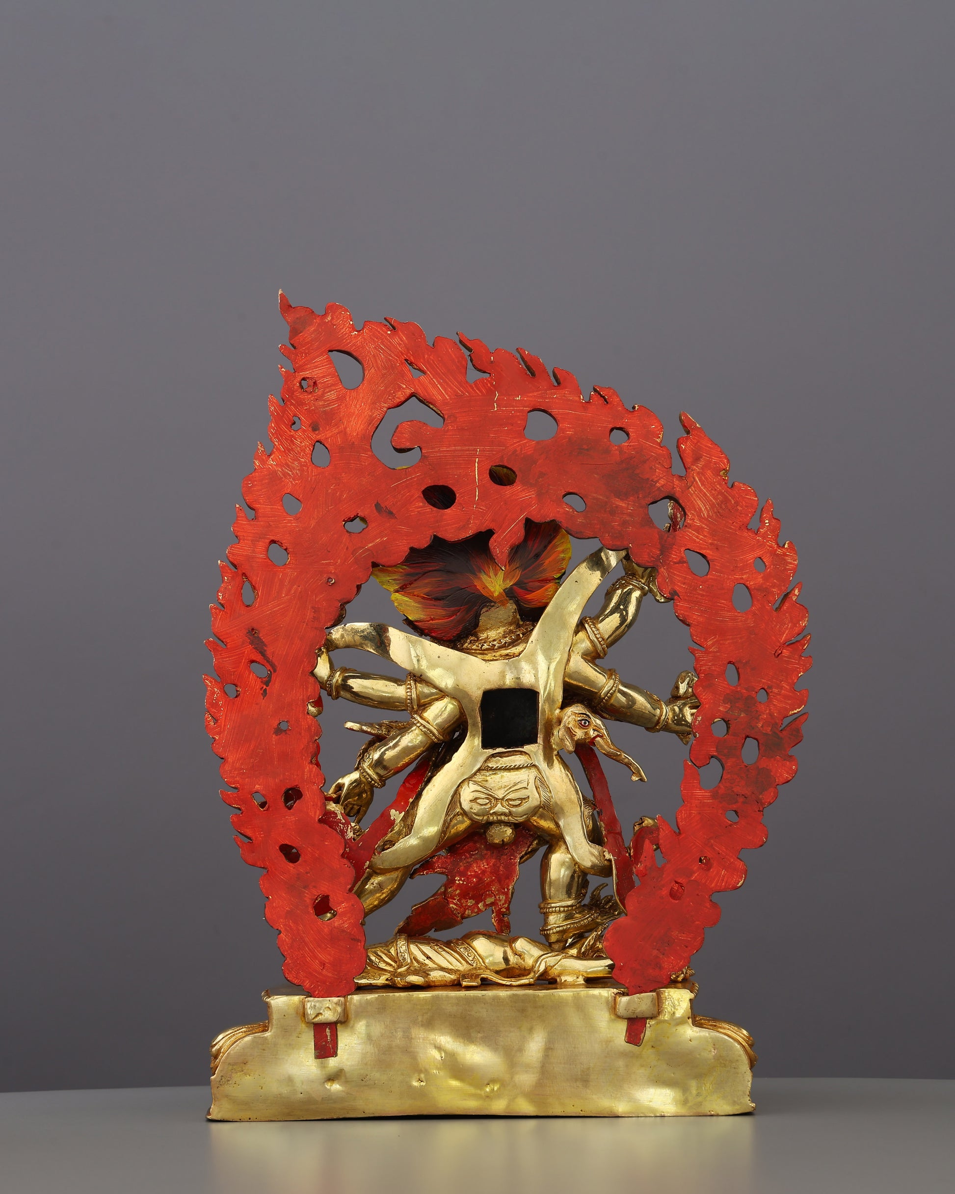 Six Arms, One Purpose | Awe-Inspiring Six Armed Mahakala Statue - Authentic Handcrafted Statue
