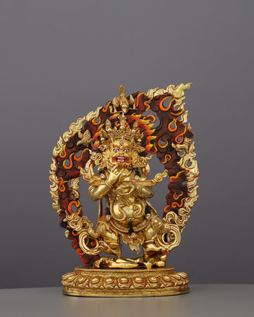 Guardian in Gold | Sakya Mahakala Statue That Turns Fear Into Fierce Protection