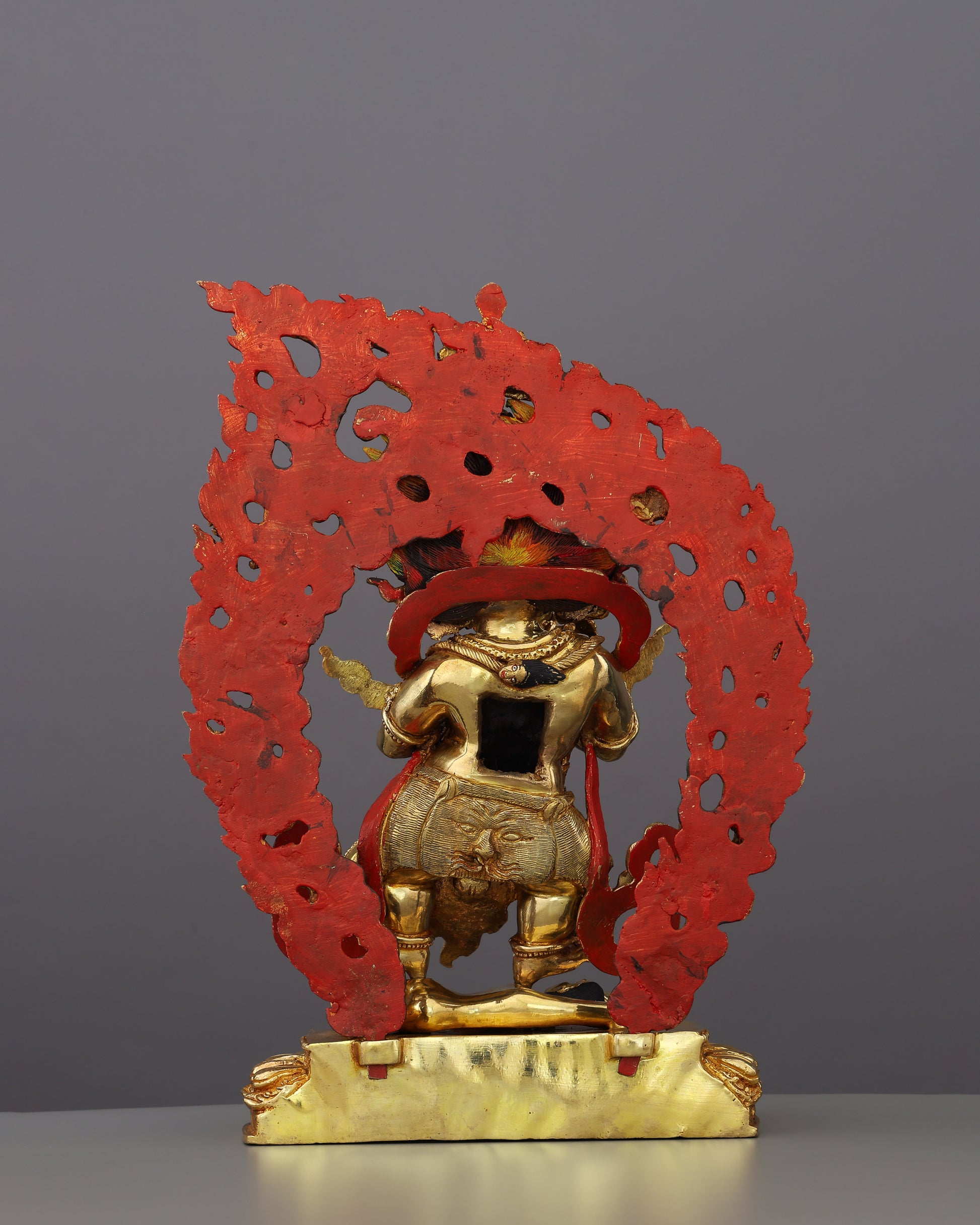 Guardian in Gold | Sakya Mahakala Statue That Turns Fear Into Fierce Protection - Authentic Handcrafted Statue