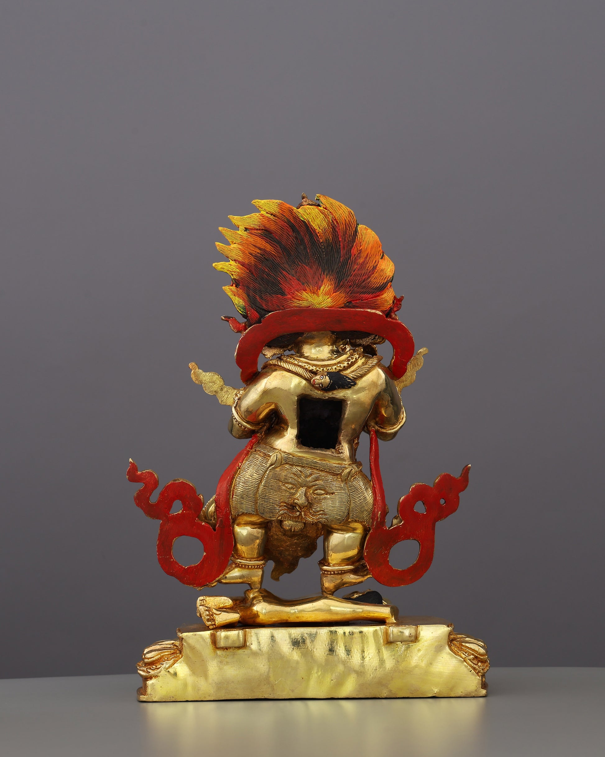 Guardian in Gold | Sakya Mahakala Statue That Turns Fear Into Fierce Protection - Authentic Handcrafted Statue
