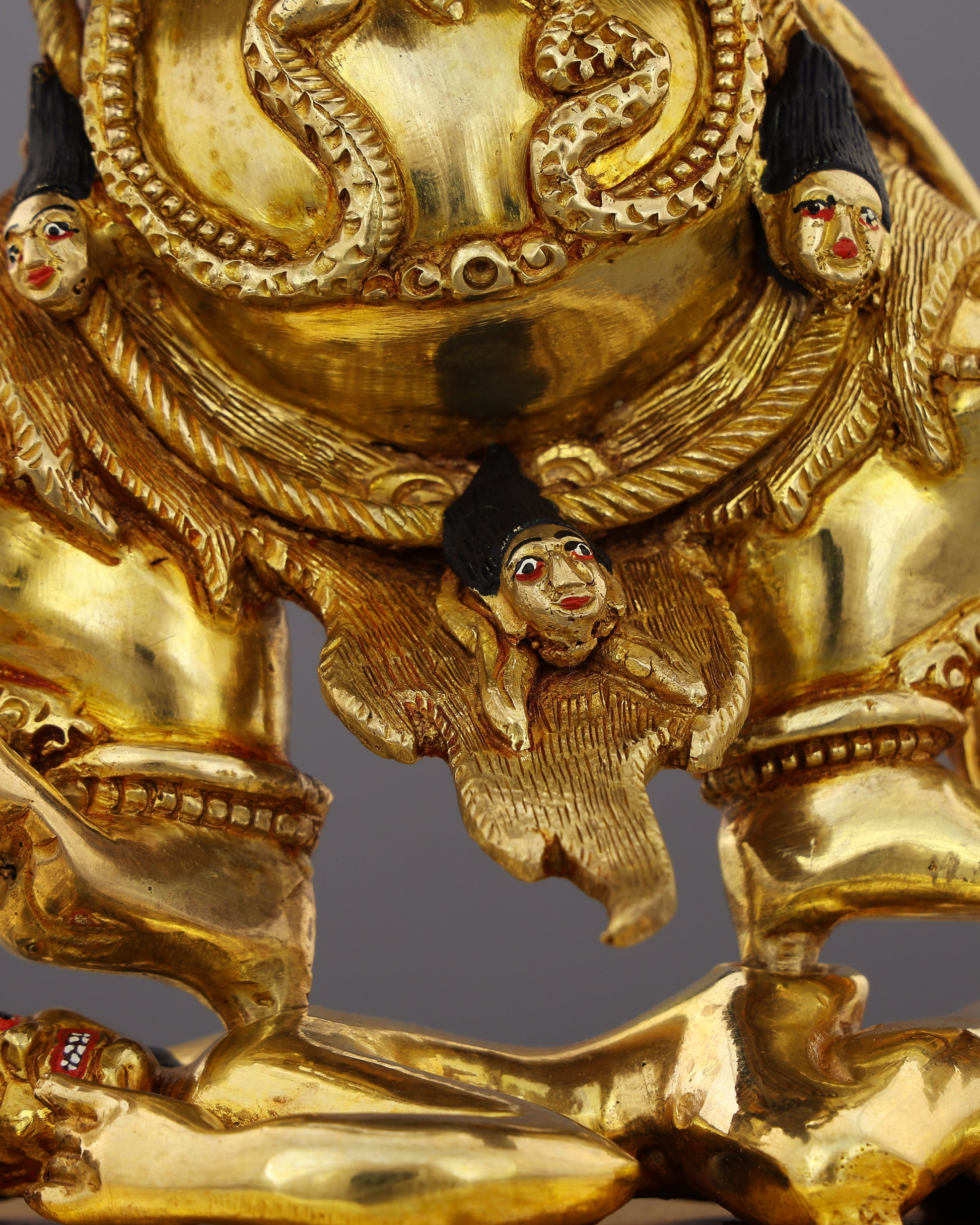 Guardian in Gold | Sakya Mahakala Statue That Turns Fear Into Fierce Protection - Authentic Handcrafted Statue