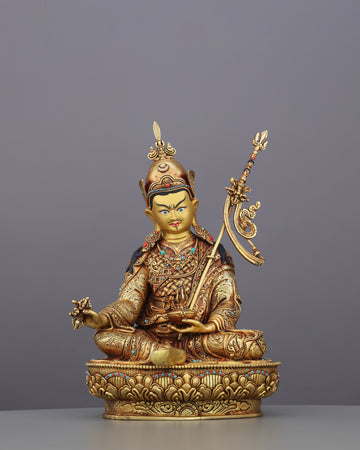 The Lotus-Born Master | Guru Rinpoche Statue in 24K Gold
