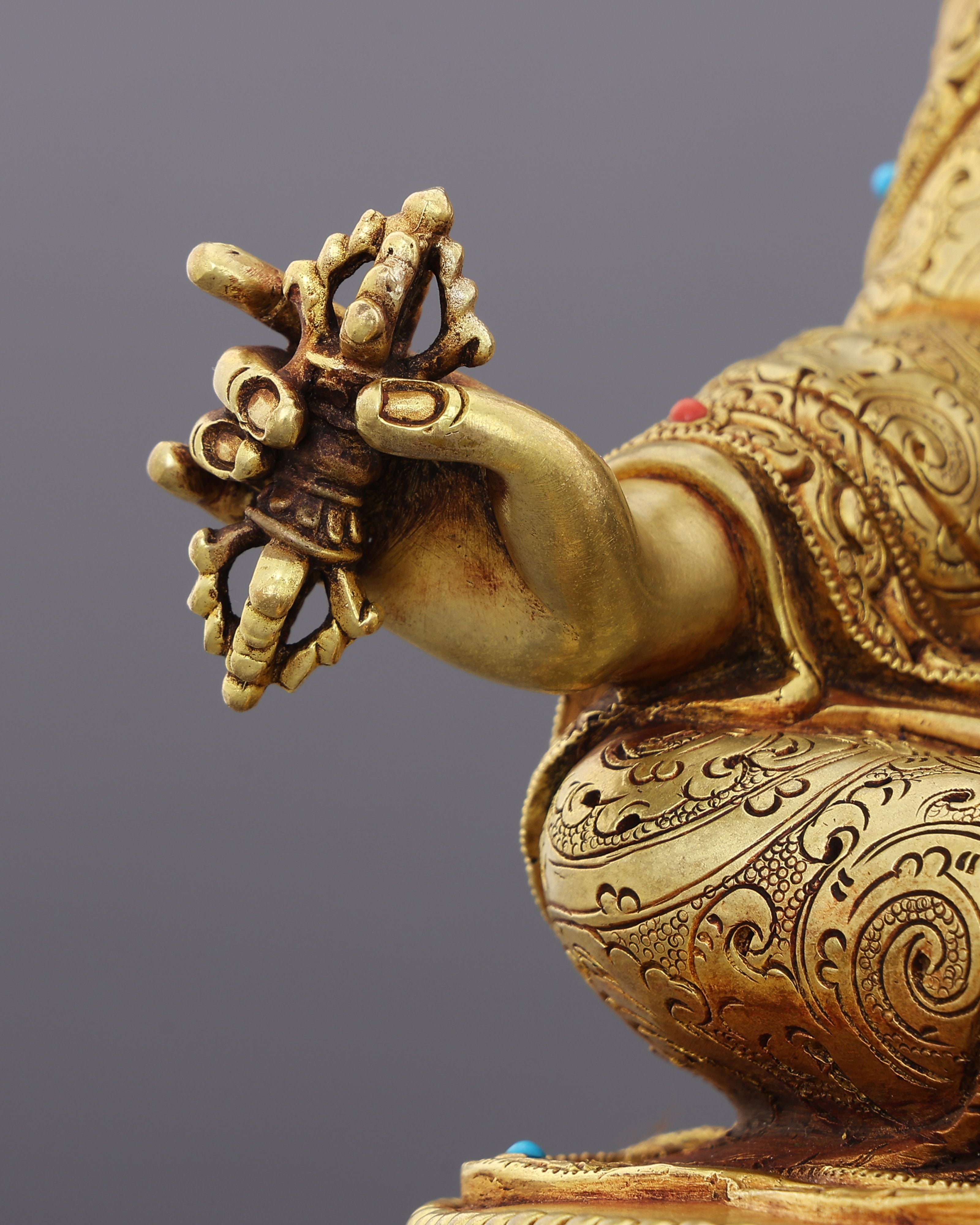 The Lotus-Born Master | Guru Rinpoche Statue in 24K Gold