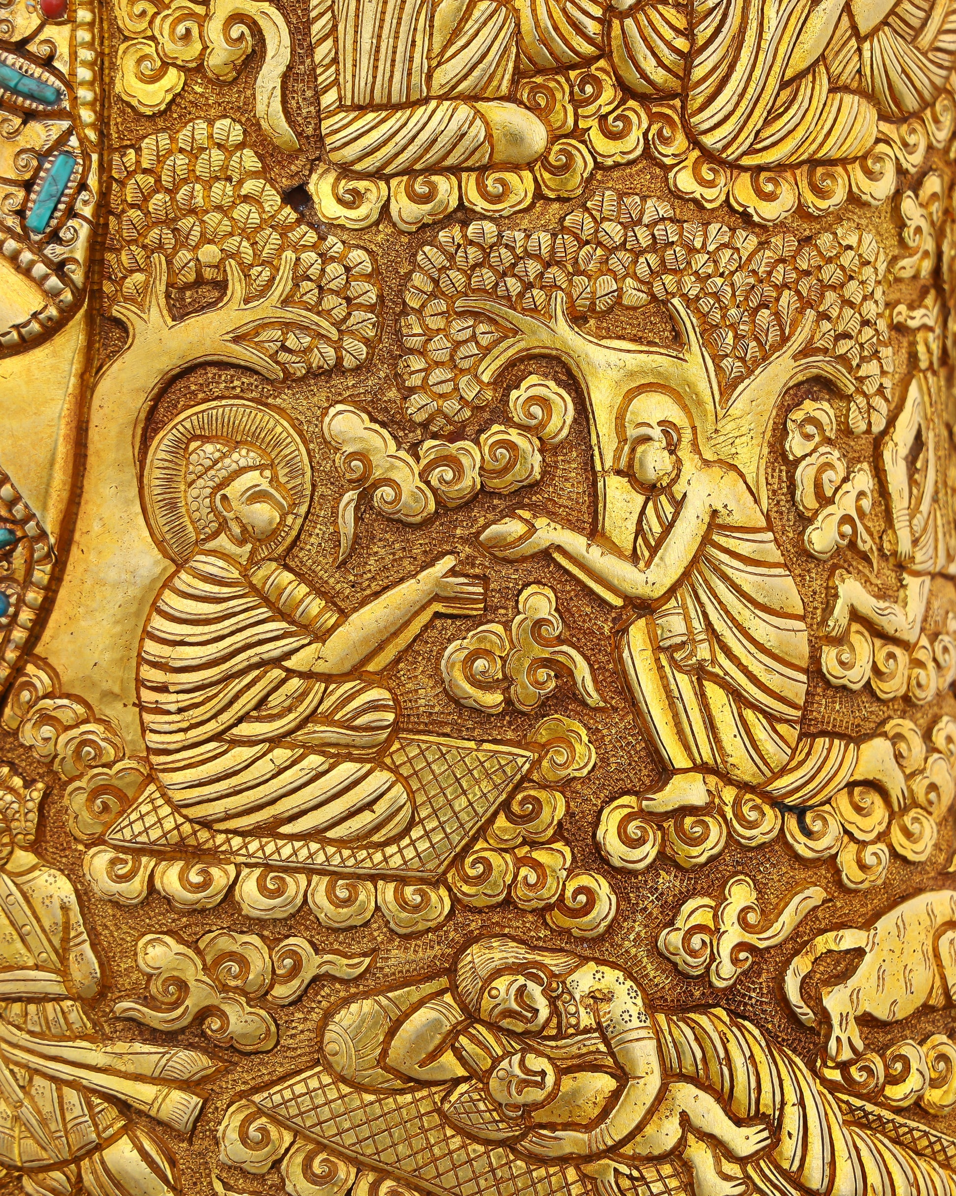 A Lifetime Told in Gold | Sakyamuni Buddha Life History Statue - Authentic Handcrafted Statue