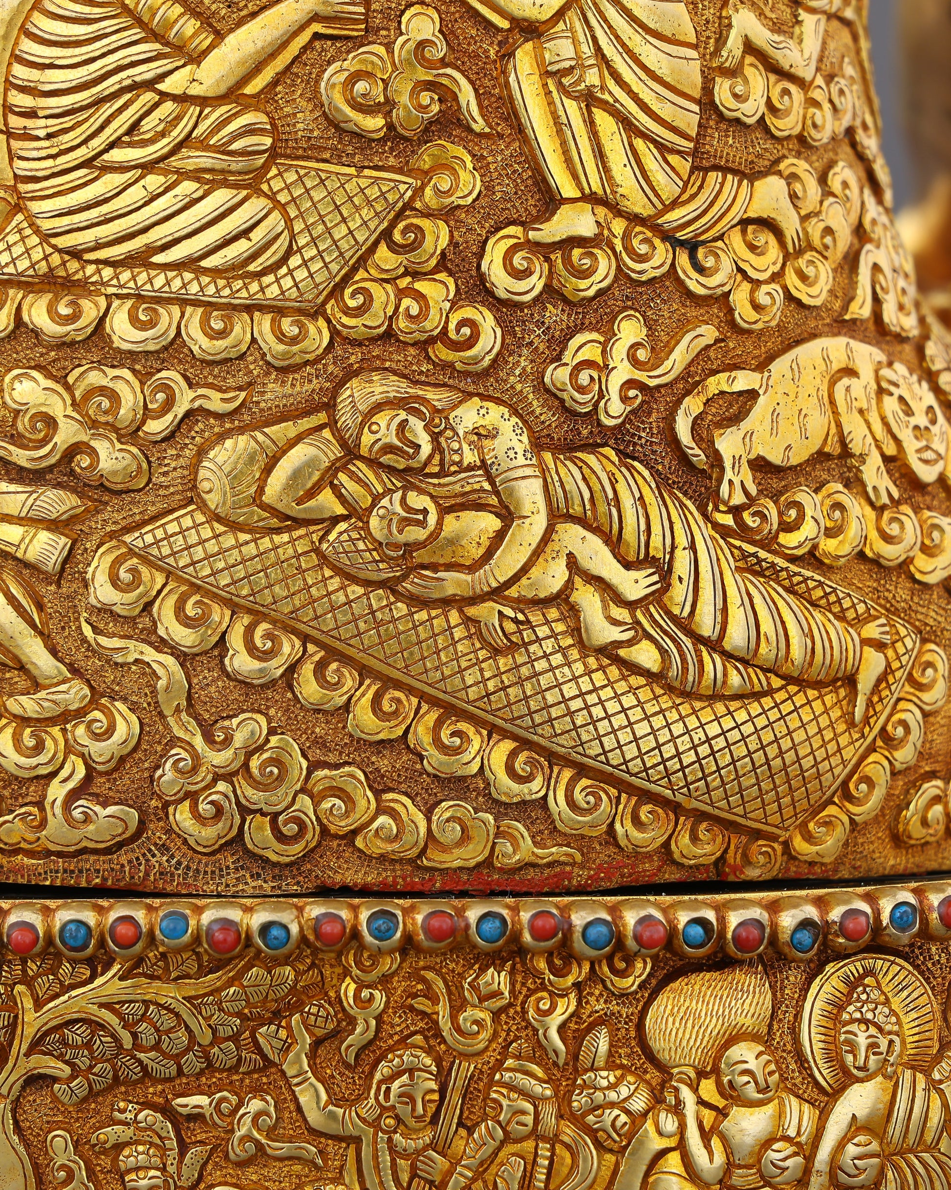 A Lifetime Told in Gold | Sakyamuni Buddha Life History Statue - Authentic Handcrafted Statue