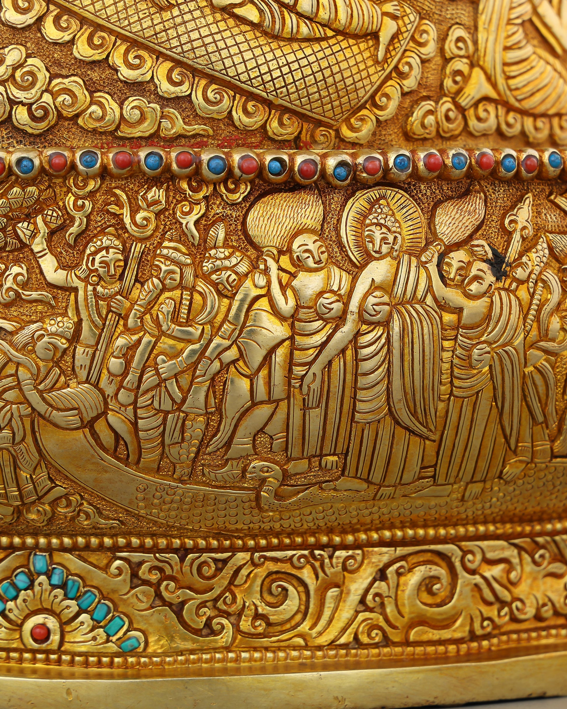 A Lifetime Told in Gold | Sakyamuni Buddha Life History Statue - Authentic Handcrafted Statue