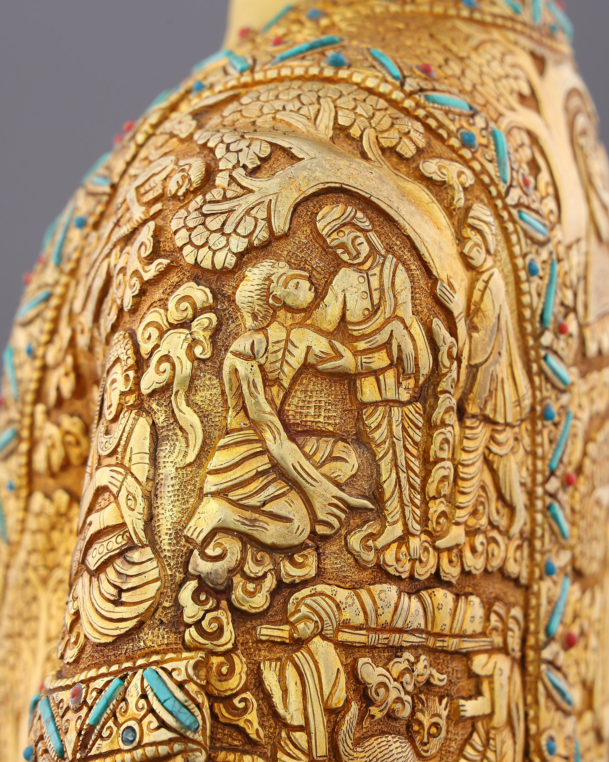 A Lifetime Told in Gold | Sakyamuni Buddha Life History Statue - Authentic Handcrafted Statue