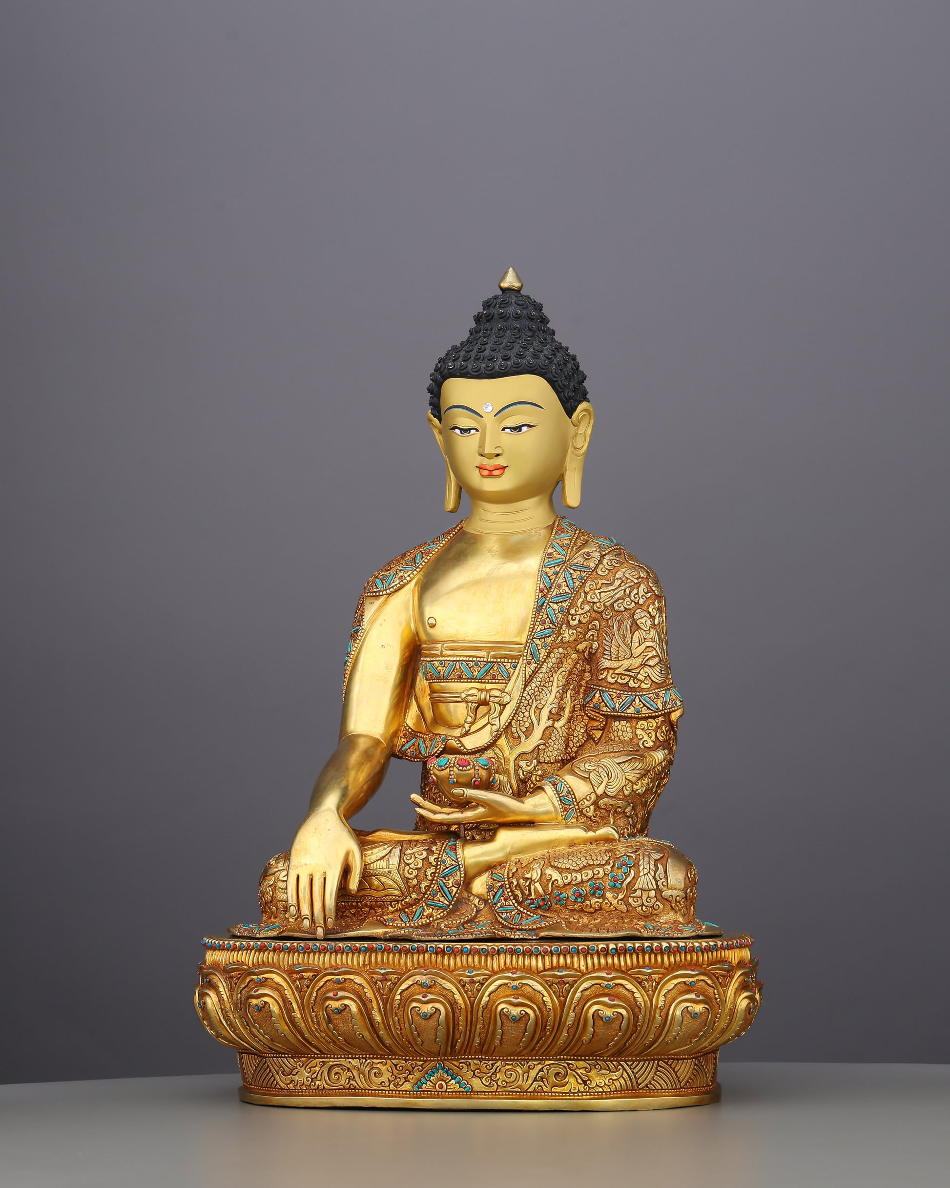 A Lifetime Told in Gold | Sakyamuni Buddha Life History Statue - Authentic Handcrafted Statue