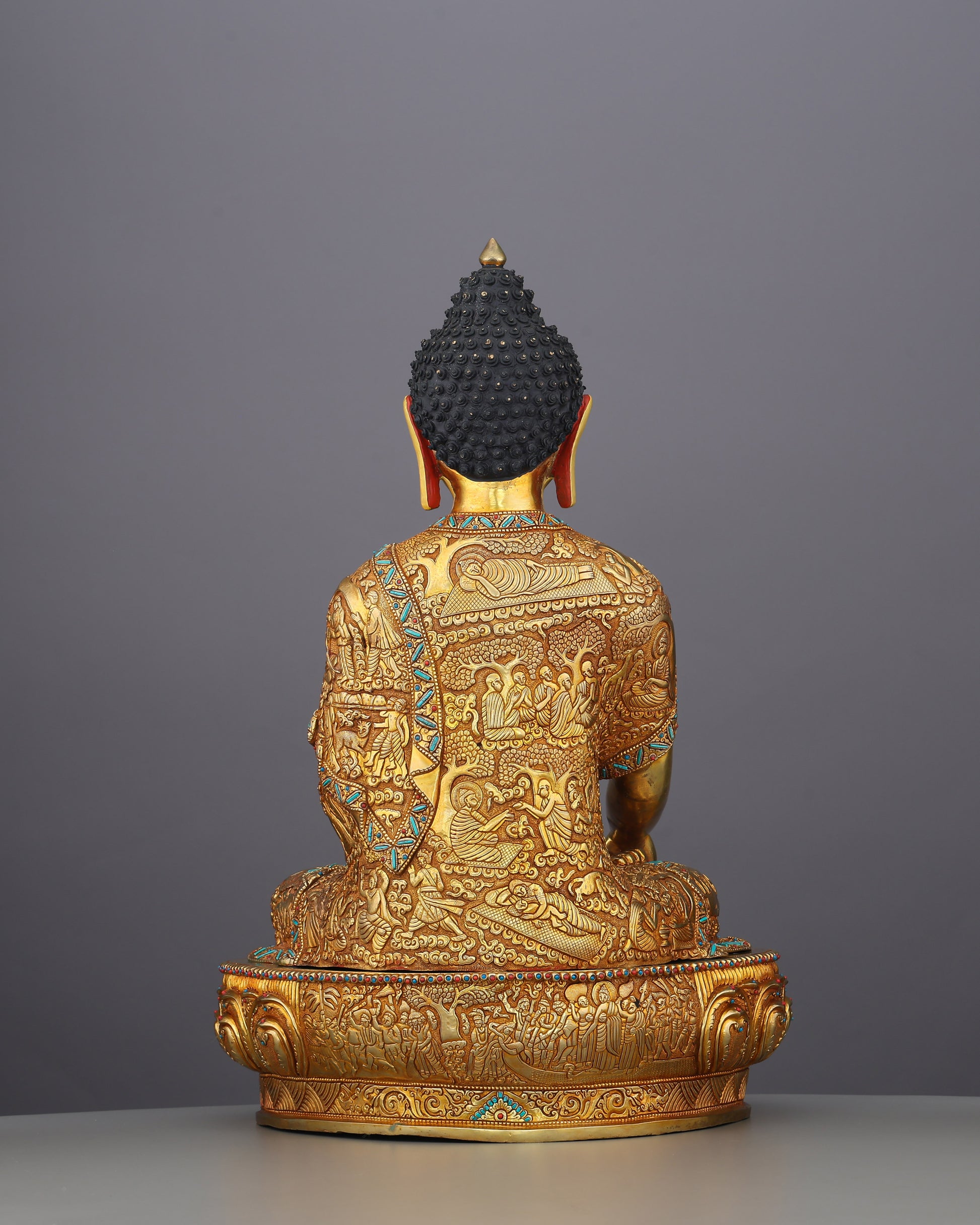 A Lifetime Told in Gold | Sakyamuni Buddha Life History Statue - Authentic Handcrafted Statue
