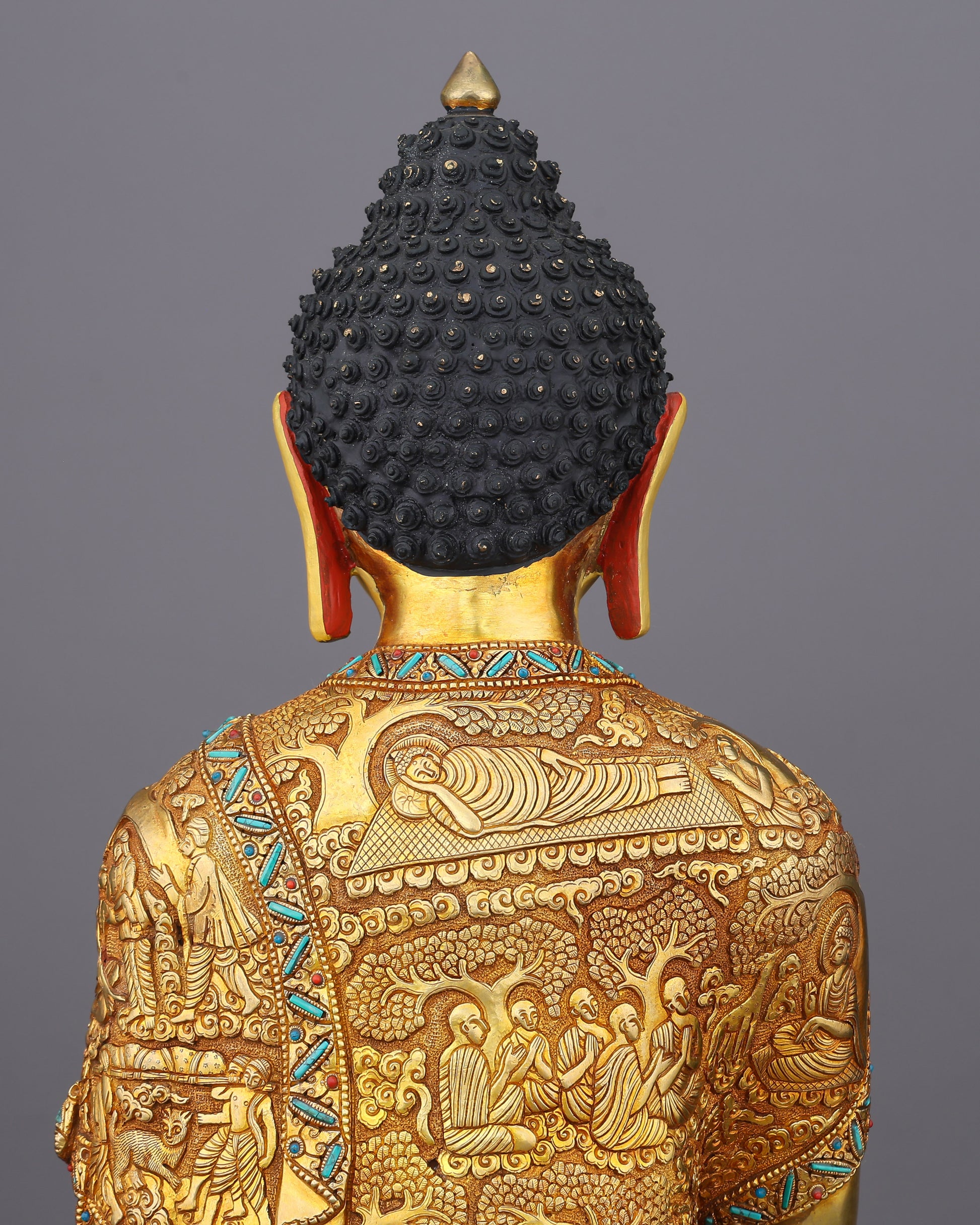A Lifetime Told in Gold | Sakyamuni Buddha Life History Statue - Authentic Handcrafted Statue