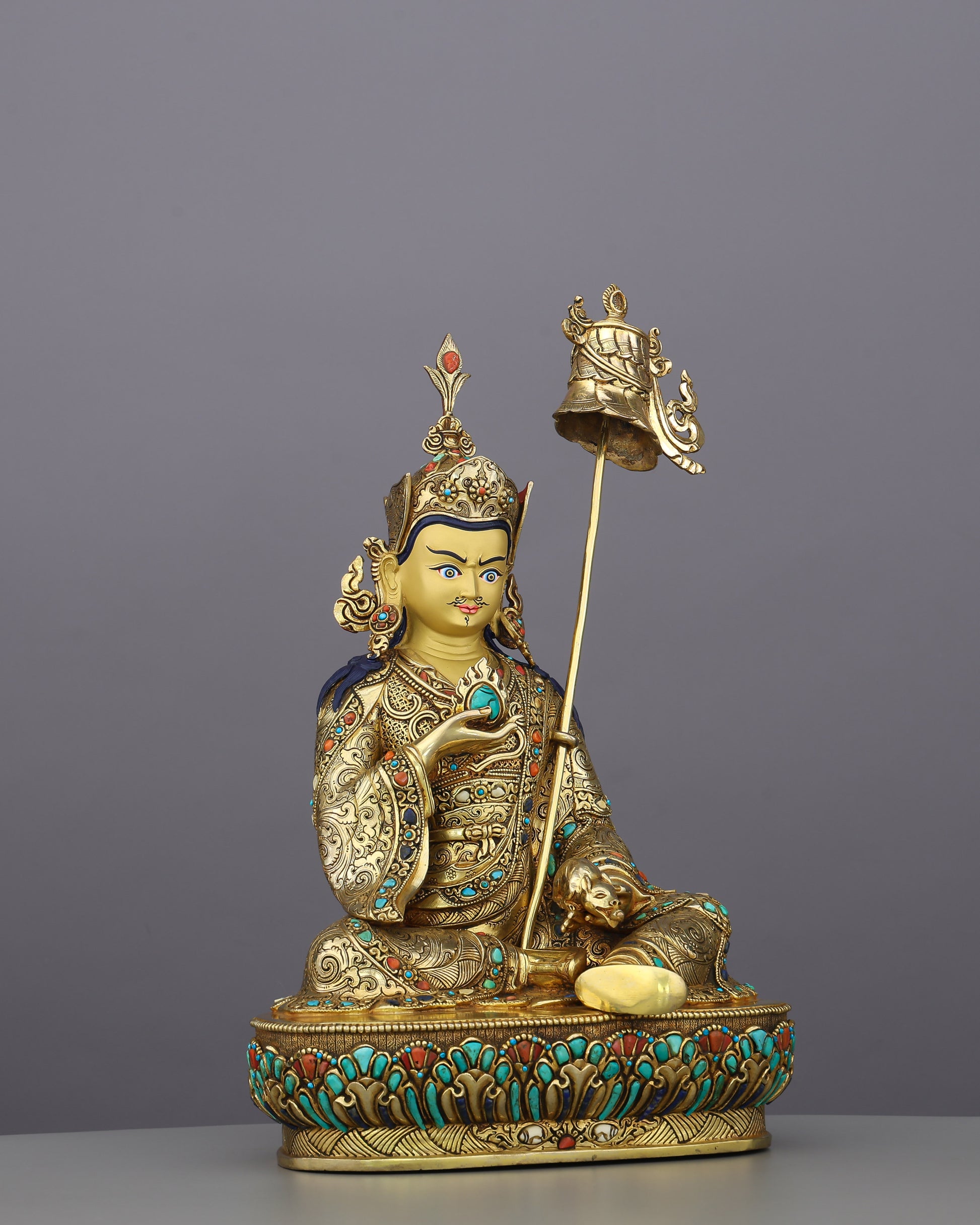 Wealth, Wisdom, and Wonder | Guru Orgyen Norlha Statue - Authentic Handcrafted Statue