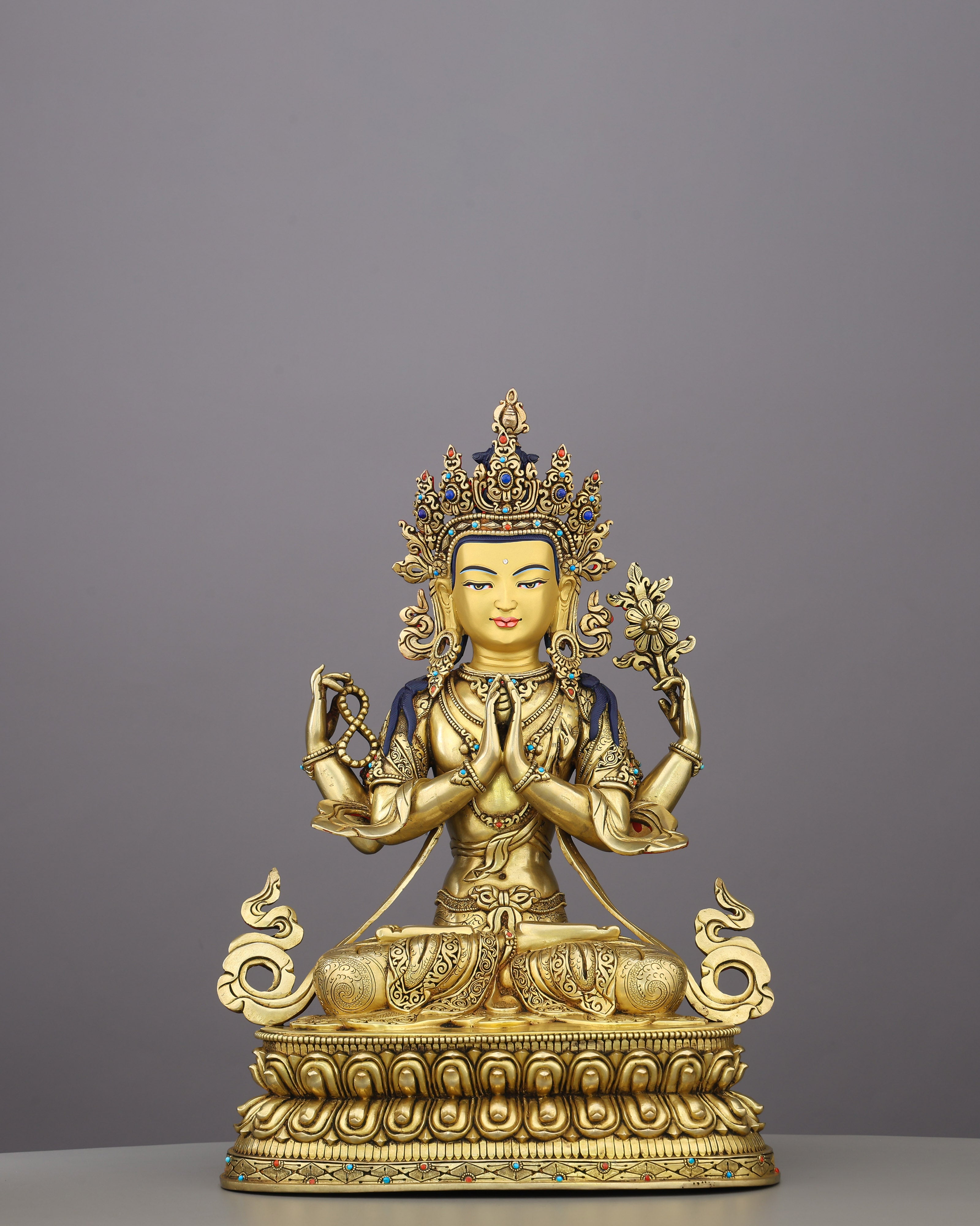 Compassion Embodied | The Four-Armed Chengresi in 24K Gold