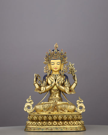 Compassion Embodied | The Four-Armed Chengresi in 24K Gold