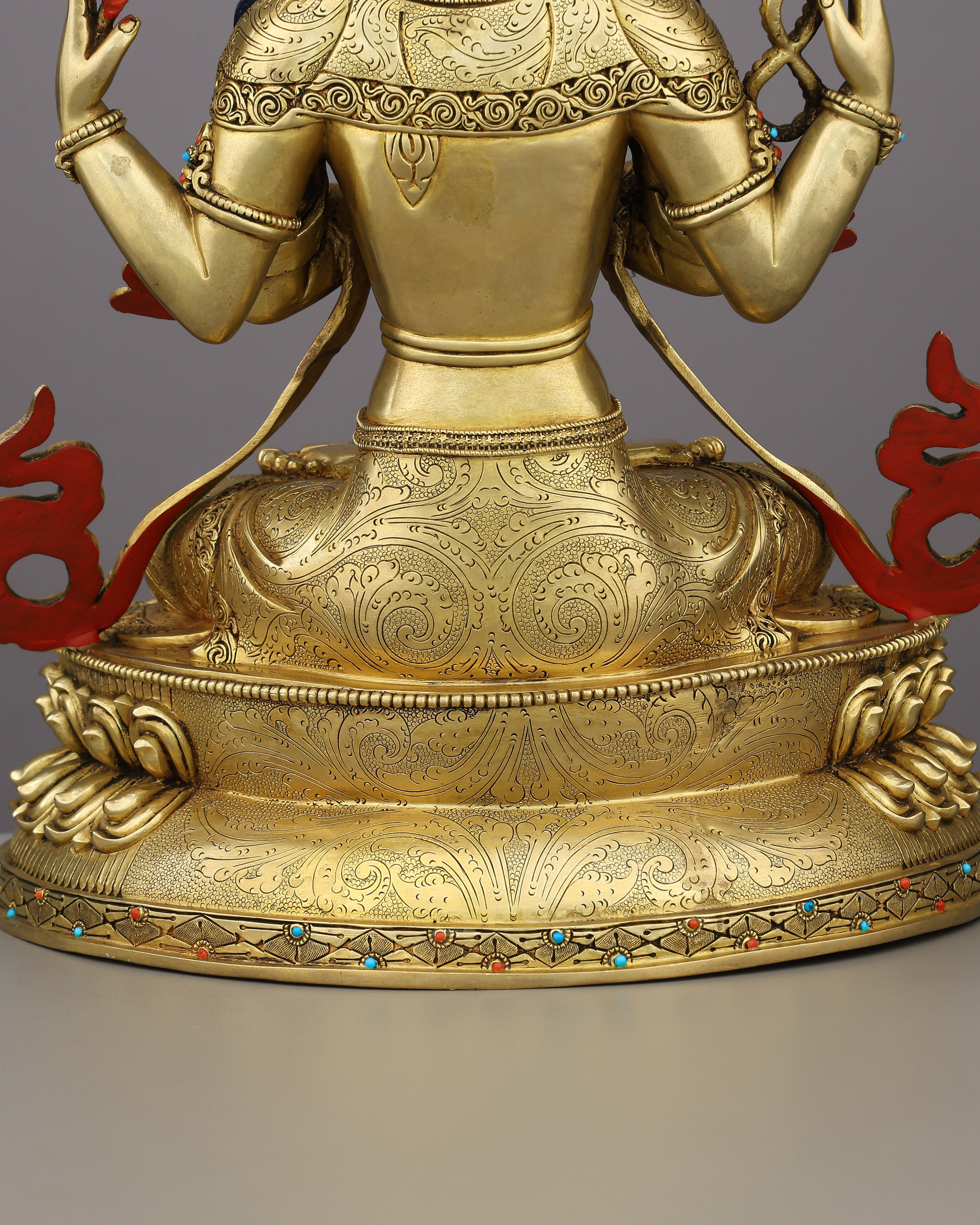 Compassion Embodied | The Four-Armed Chengresi in 24K Gold