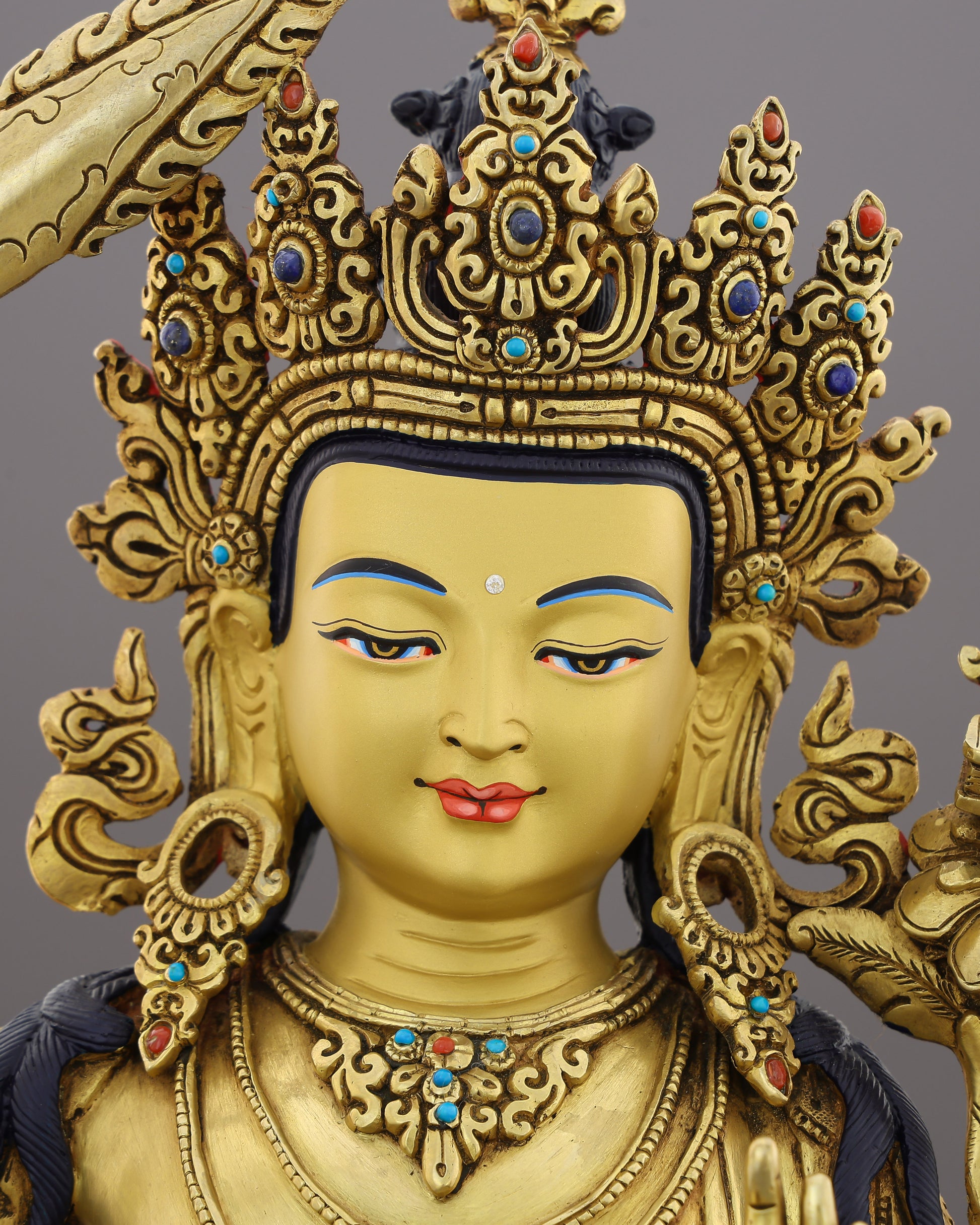 Slash Through Ignorance | The Golden Manjushri Who Wields Wisdom Like a Blade - Authentic Handcrafted Statue