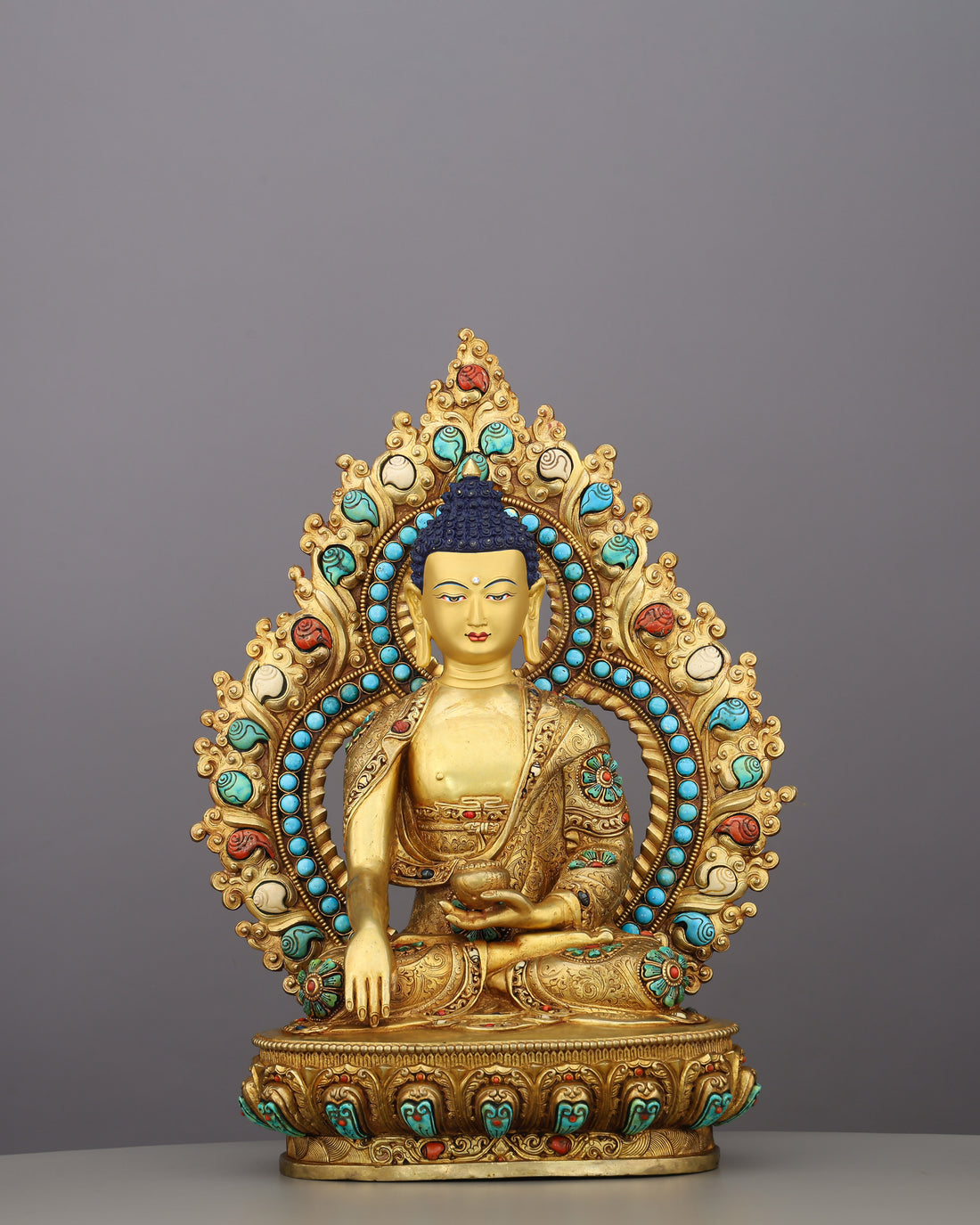 The Moment of Enlightenment | 24K Sakyamuni Buddha Statue - Handcrafted Buddhist Statue