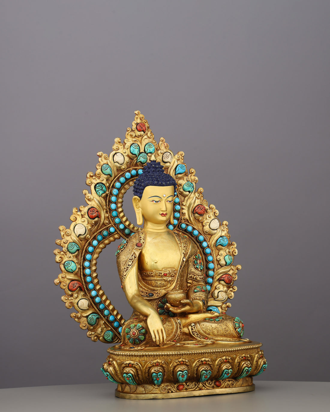 The Moment of Enlightenment | 24K Sakyamuni Buddha Statue - Handcrafted Buddhist Statue - Authentic Sacred Art