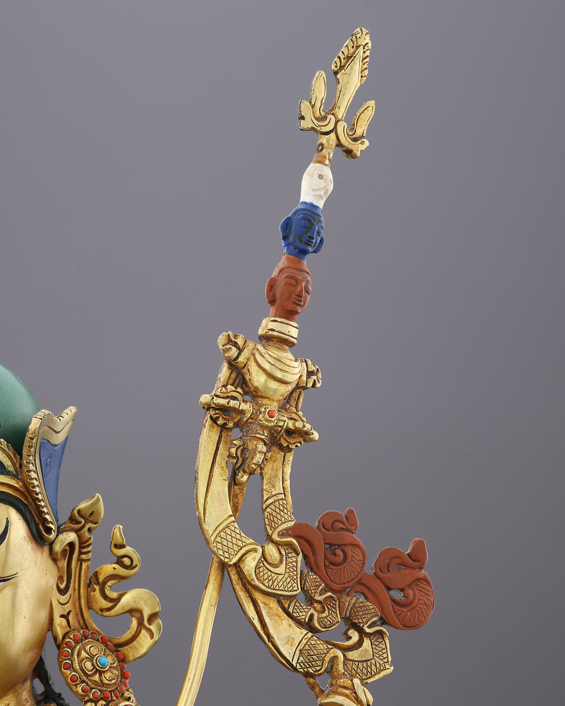 The Lotus-Born Master Who Tamed the World | Guru Rinpoche in Blazing Color and Gold - Authentic Handcrafted Statue