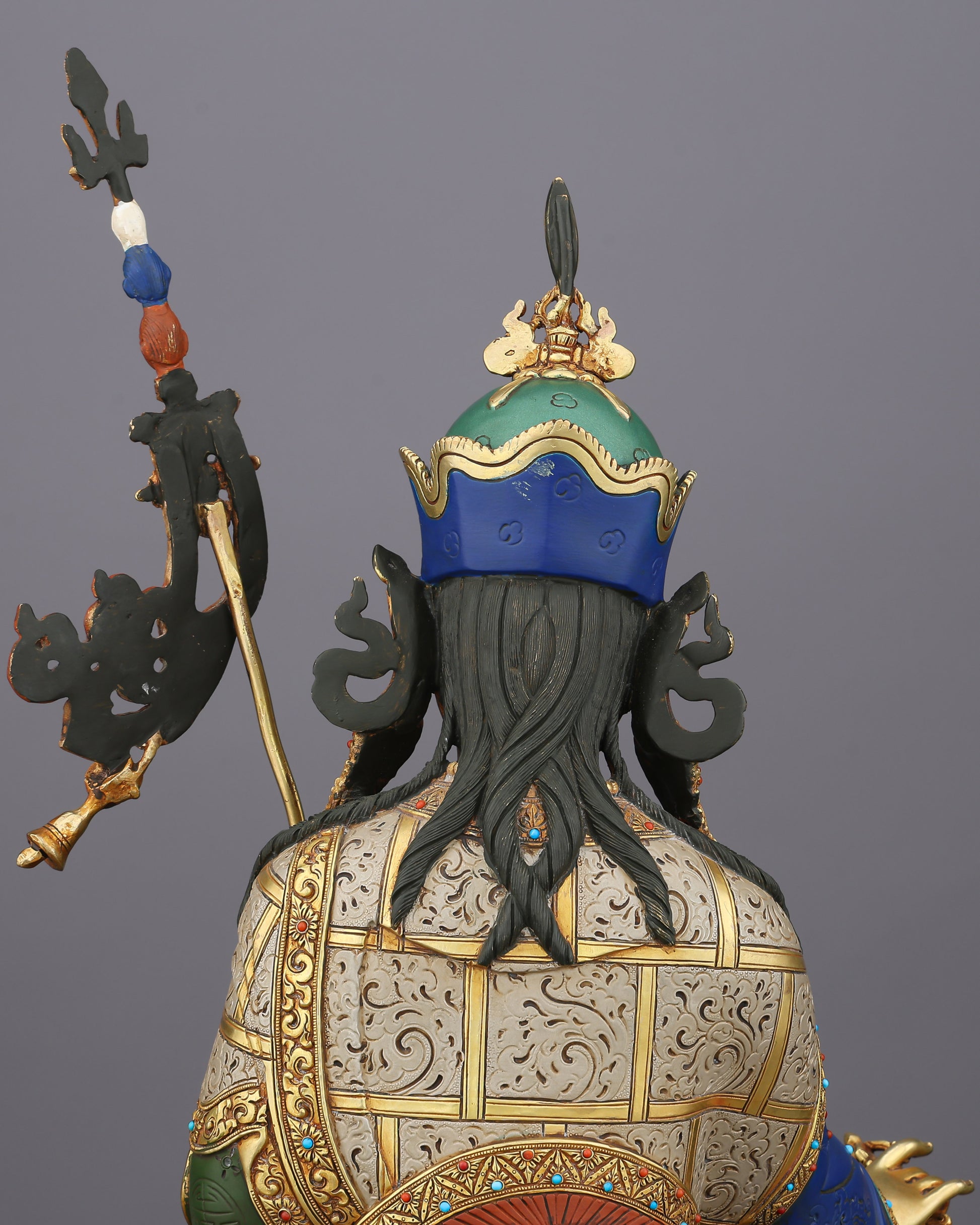 The Lotus-Born Master Who Tamed the World | Guru Rinpoche in Blazing Color and Gold - Authentic Handcrafted Statue