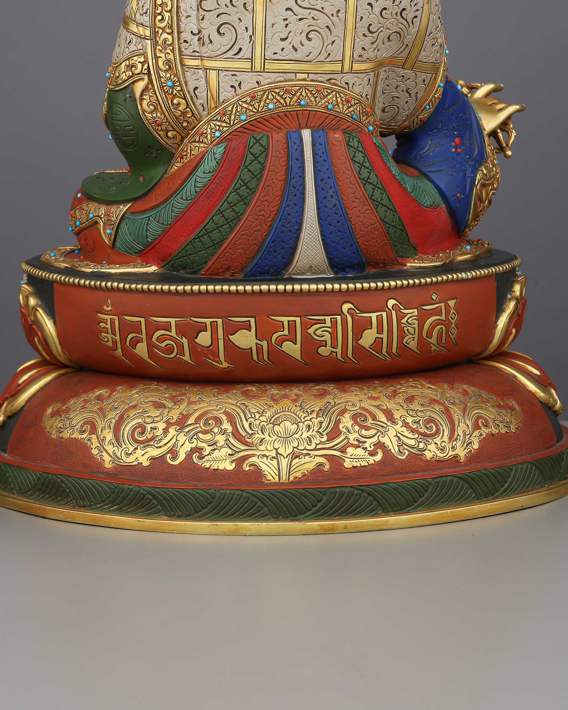 The Lotus-Born Master Who Tamed the World | Guru Rinpoche in Blazing Color and Gold - Authentic Handcrafted Statue