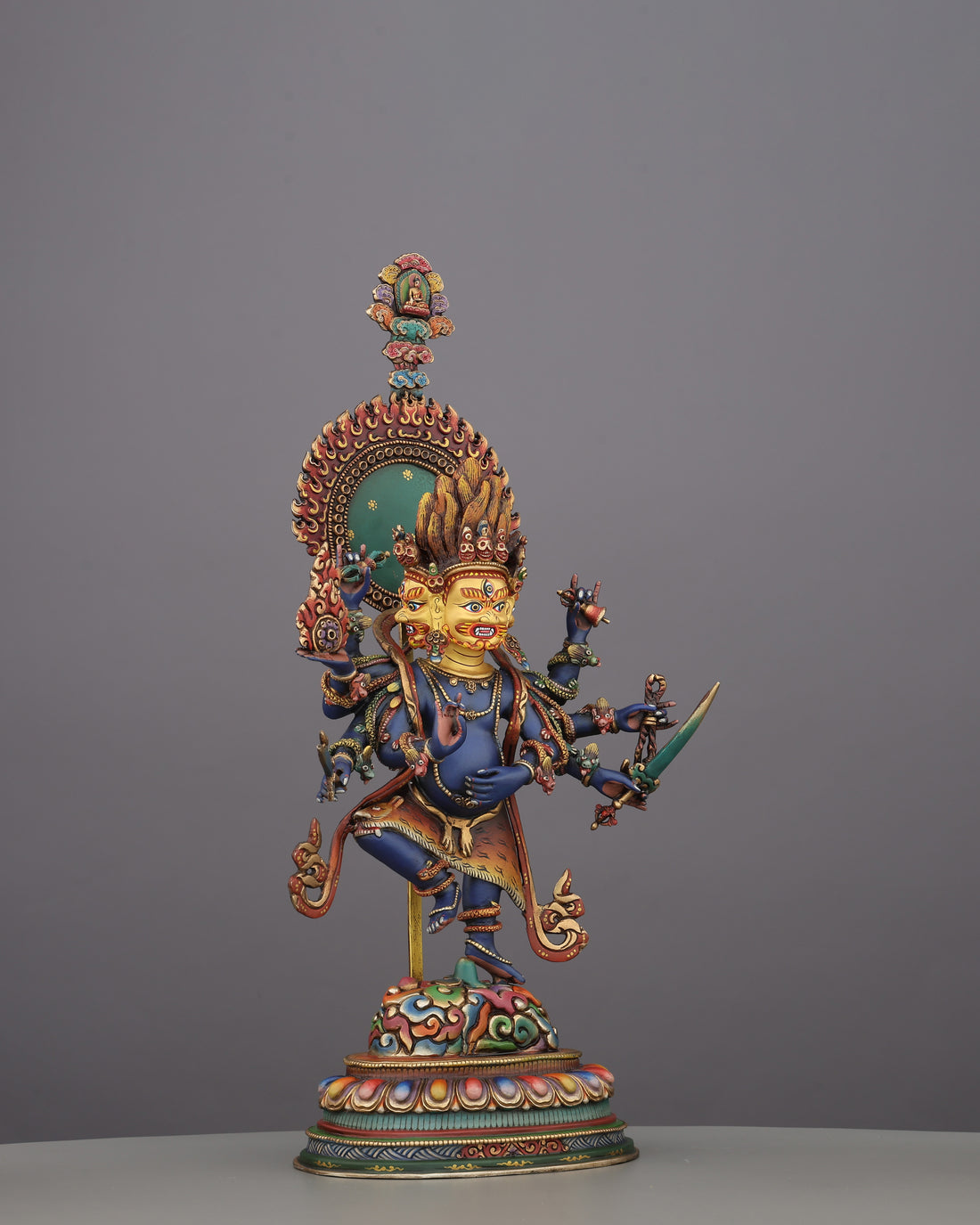Akash Bhairav Statue | The Sky-Dwelling Ferocious Guardian of the Heavens, Handcrafted in Nepal - Handcrafted Buddhist Statue - Authentic Sacred Art