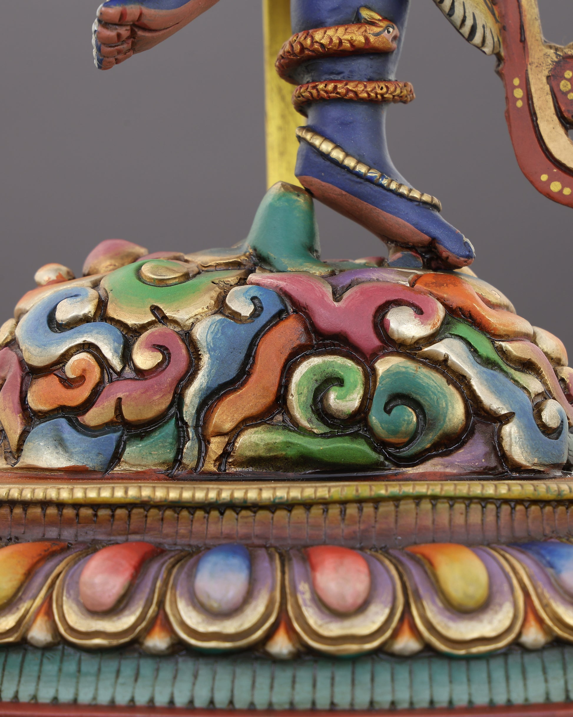 Akash Bhairav Statue | The Sky-Dwelling Ferocious Guardian of the Heavens, Handcrafted in Nepal - Authentic Handcrafted Statue