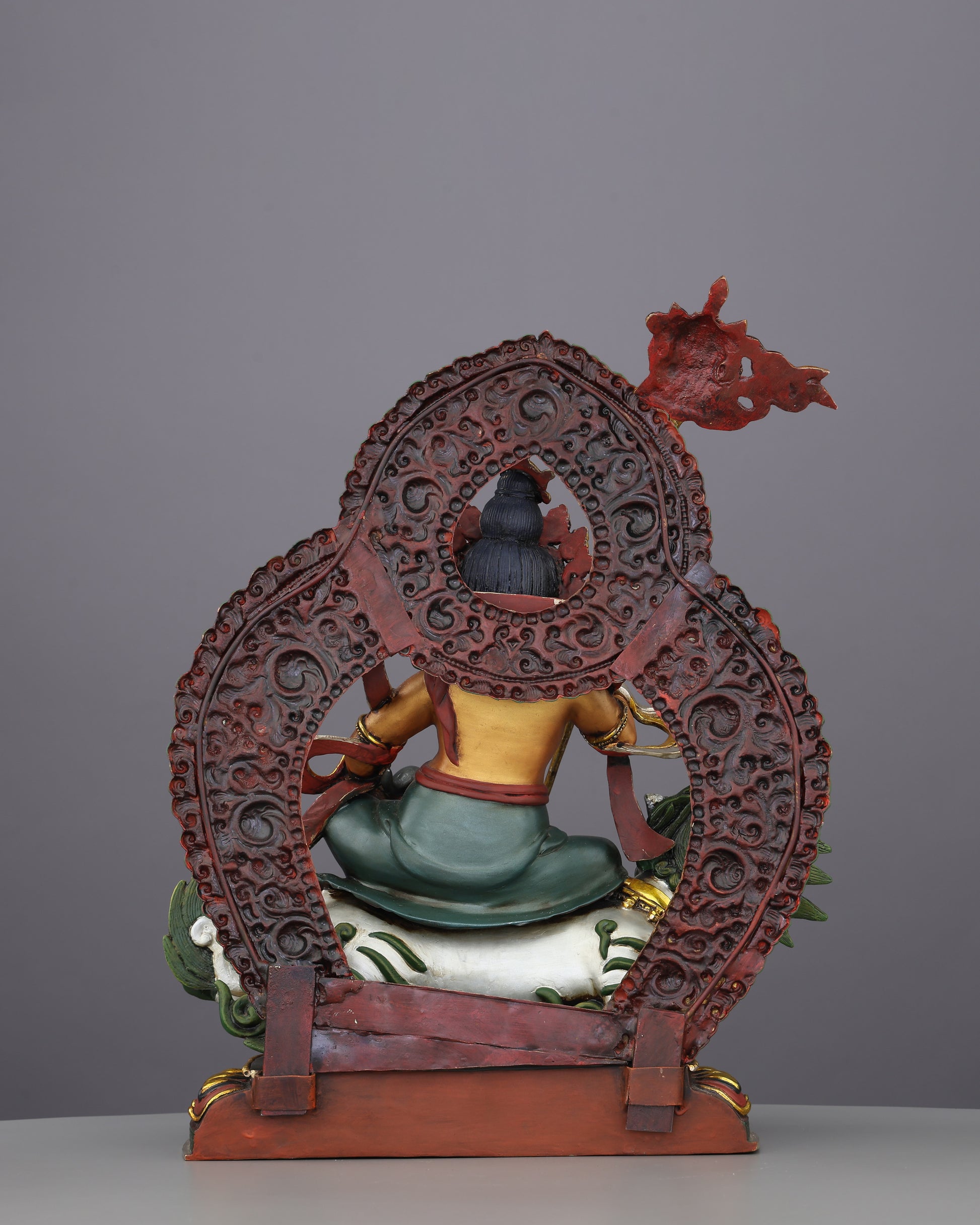 Lion Dzambhala Statue | The Roaring God of Wealth Who Conquers Poverty, Handcrafted in Nepal - Authentic Handcrafted Statue