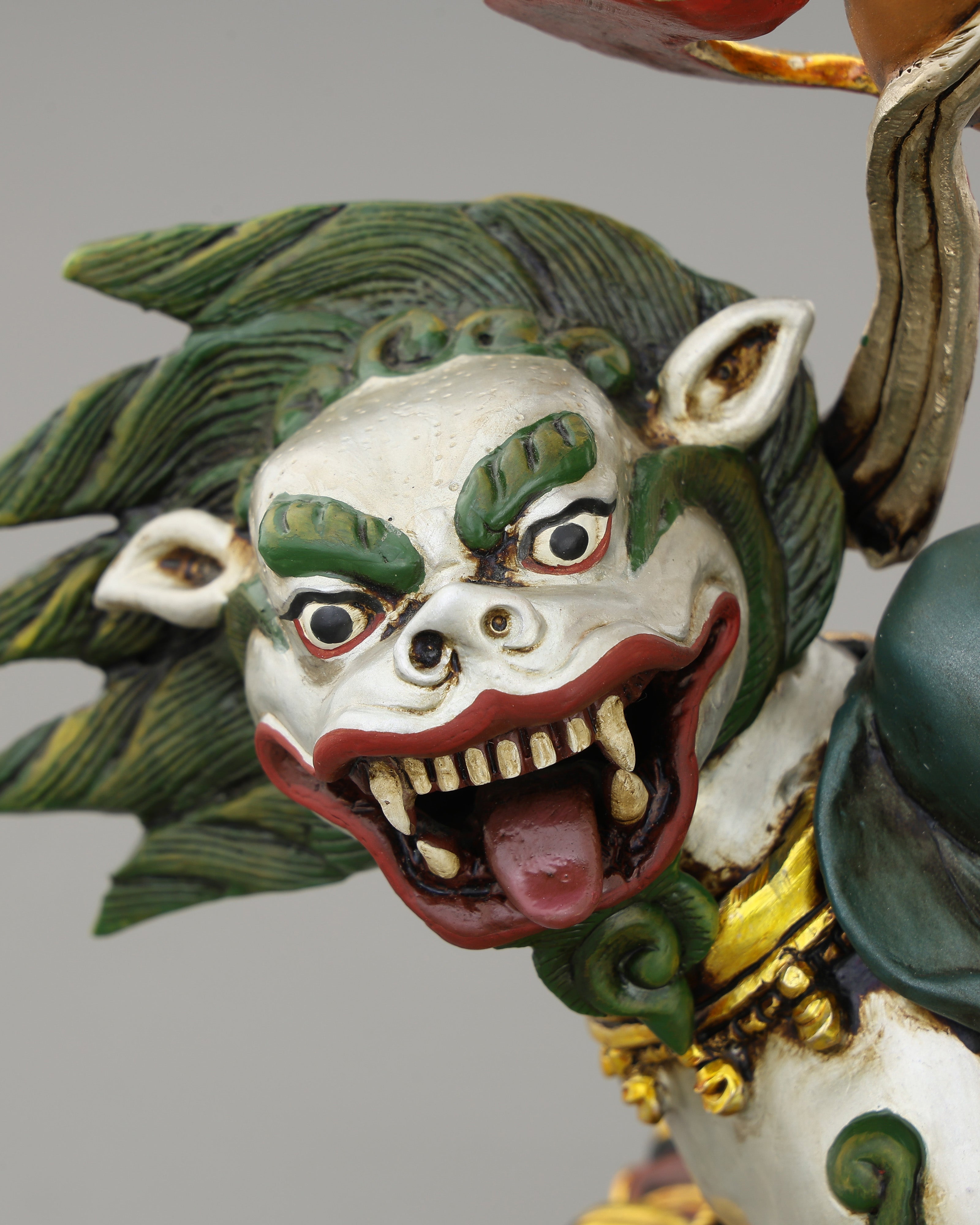 Lion Dzambhala Statue | The Roaring God of Wealth Who Conquers Poverty, Handcrafted in Nepal