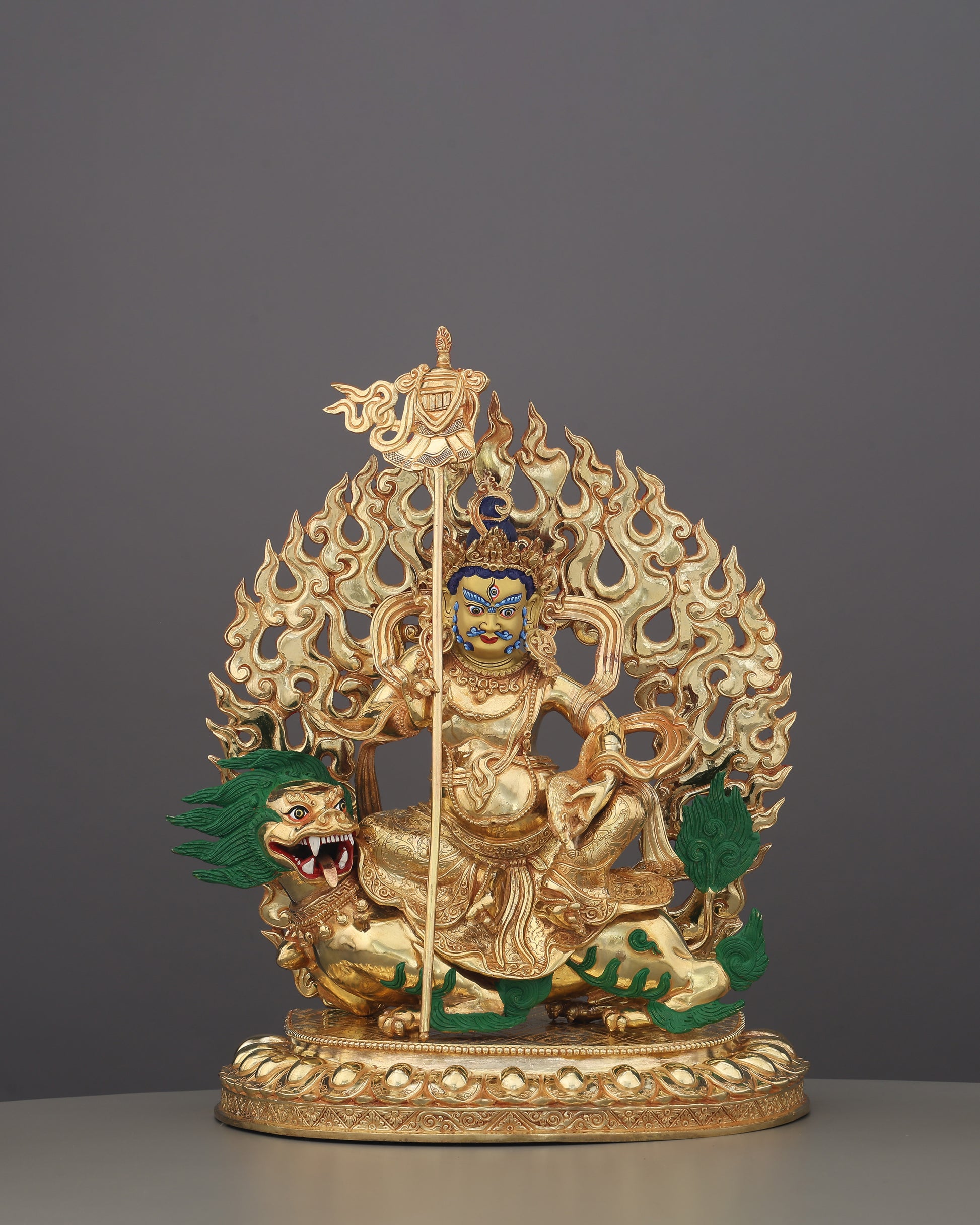 Lion Dzambhala Statue | Handcrafted in Nepal - Authentic Handcrafted Statue