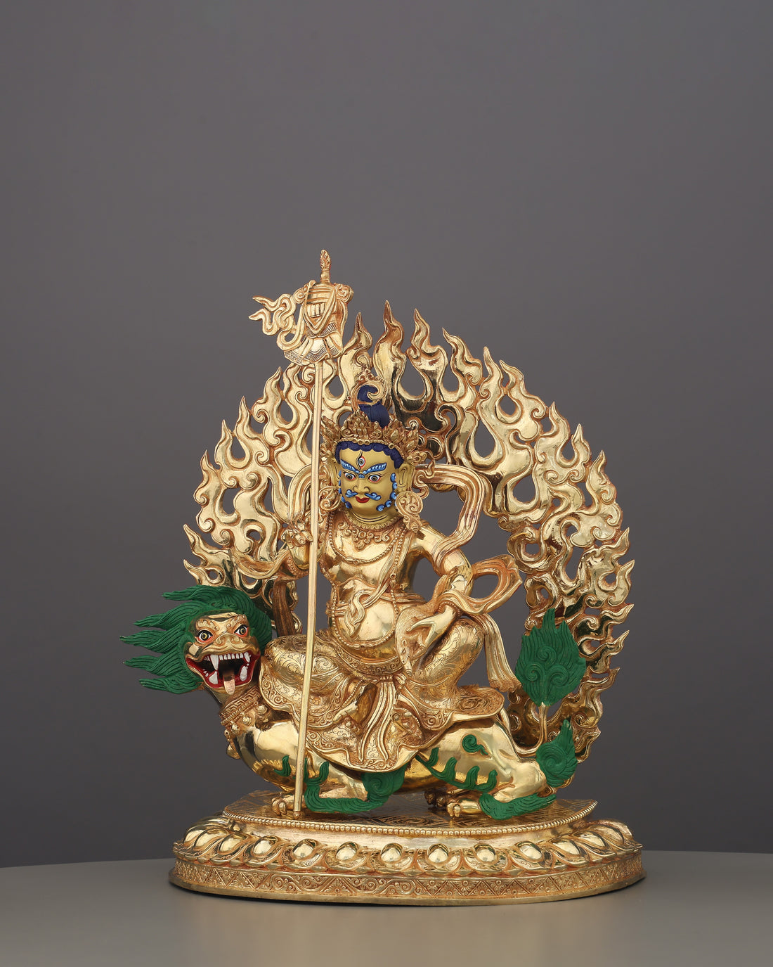 Lion Dzambhala Statue | Handcrafted in Nepal - Handcrafted Buddhist Statue - Authentic Sacred Art