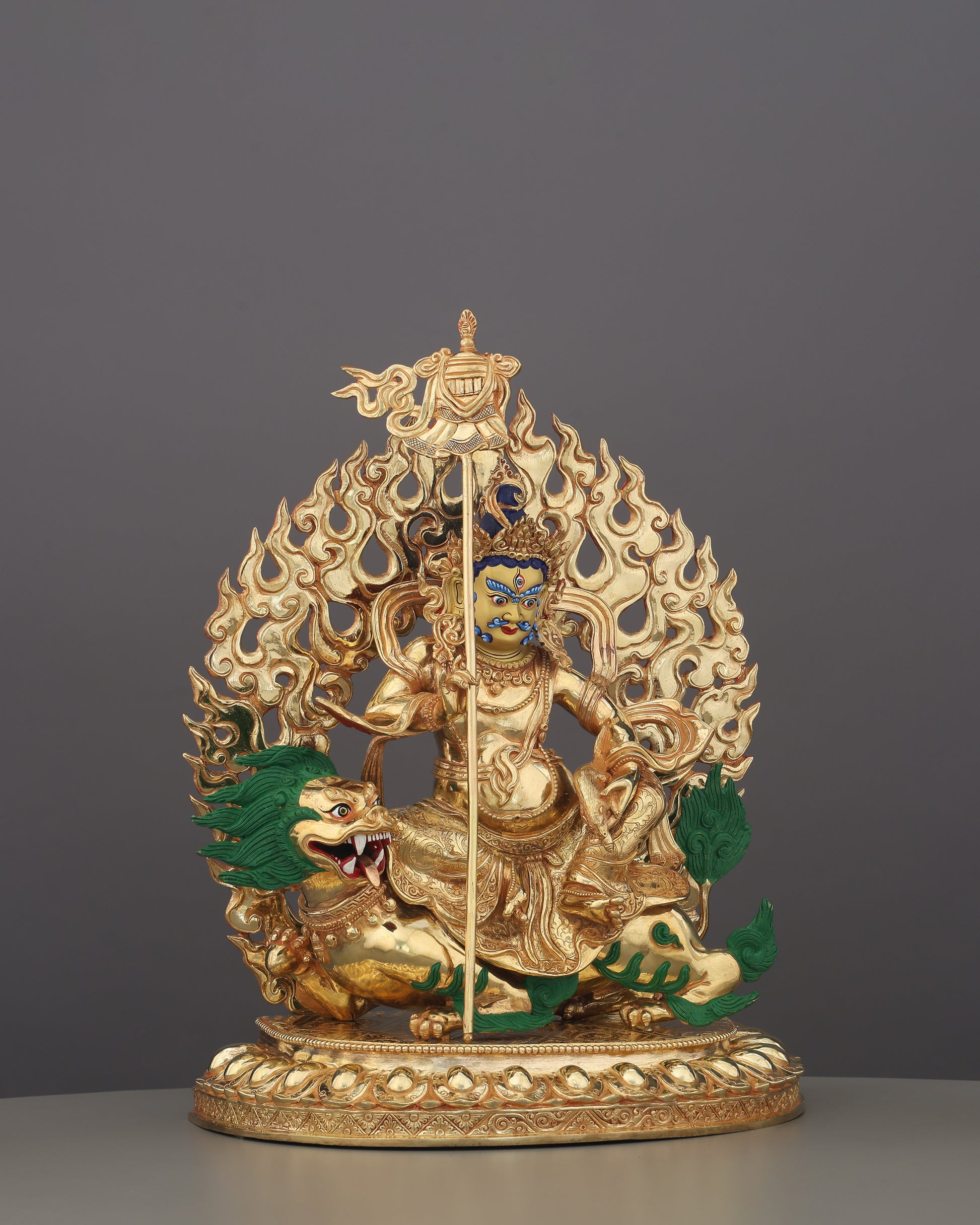 Lion Dzambhala Statue | Handcrafted in Nepal - Authentic Handcrafted Statue