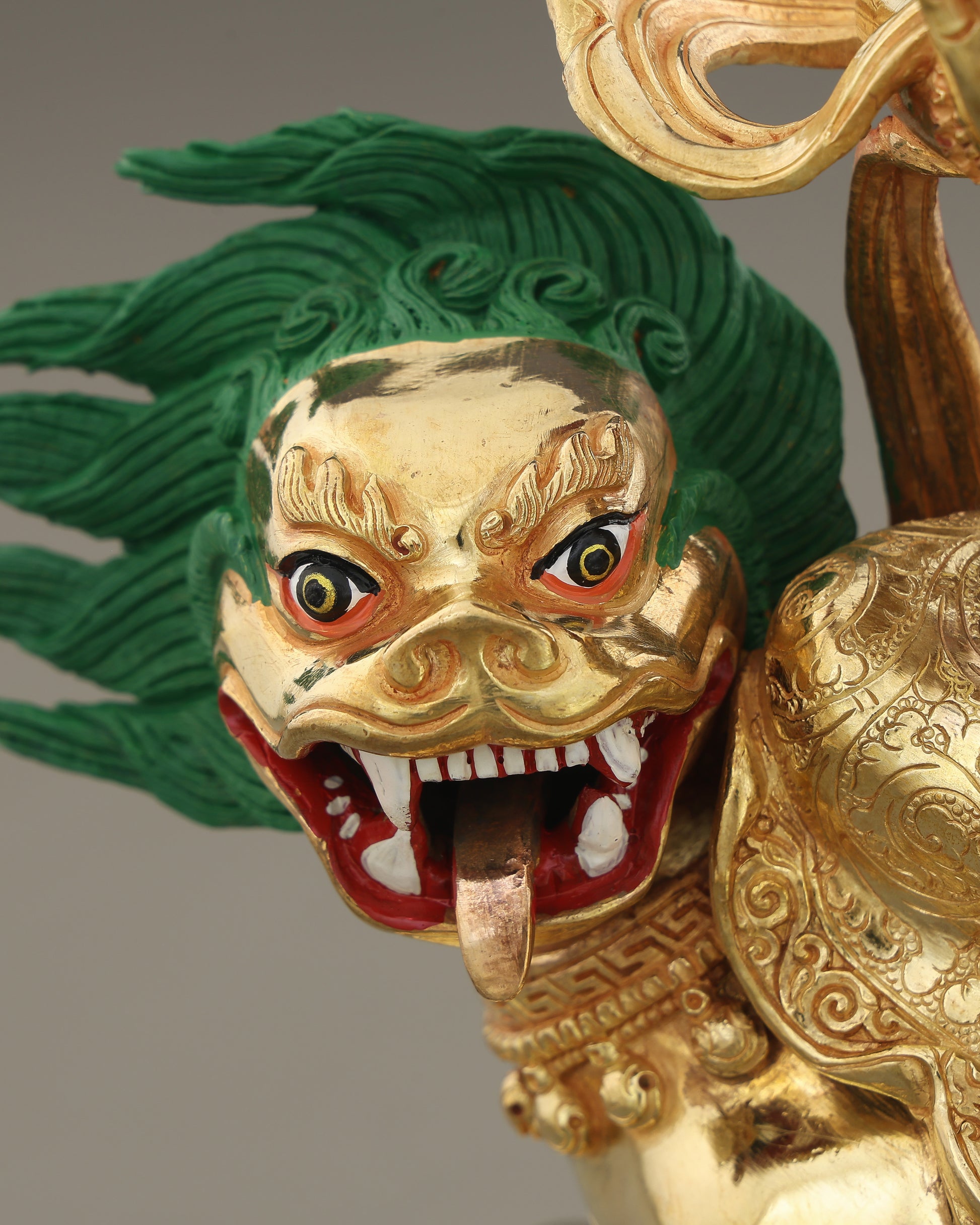 Lion Dzambhala Statue | Handcrafted in Nepal - Authentic Handcrafted Statue