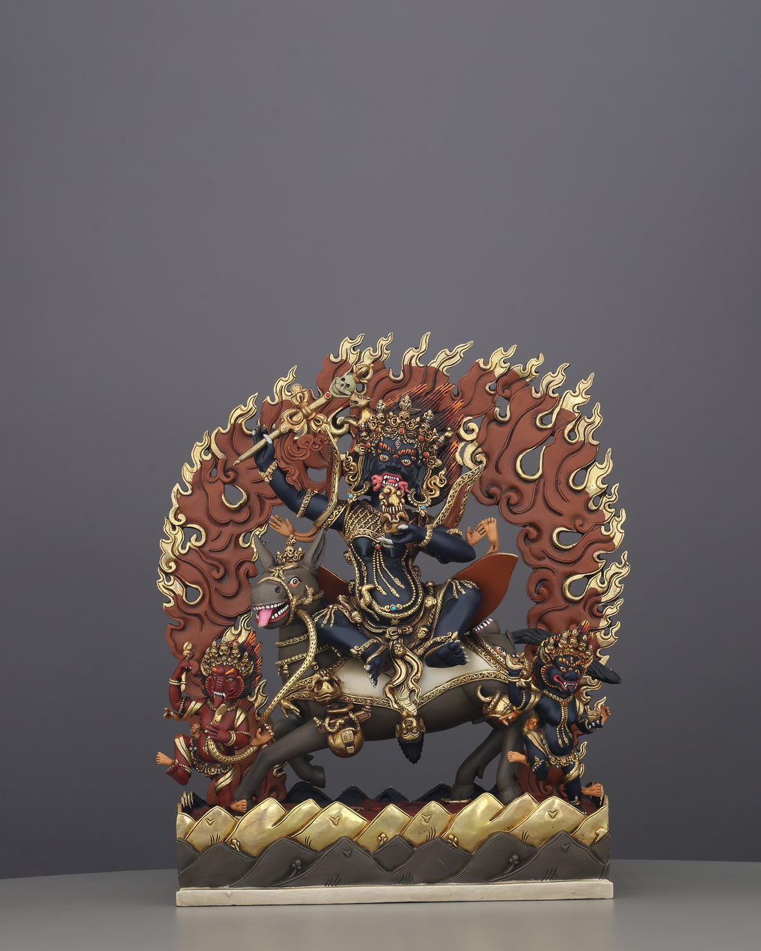 Palden Lhamo | The Wrathful Queen Who Rides the Ocean of Blood, Handcrafted in Nepal - Handcrafted Buddhist Statue
