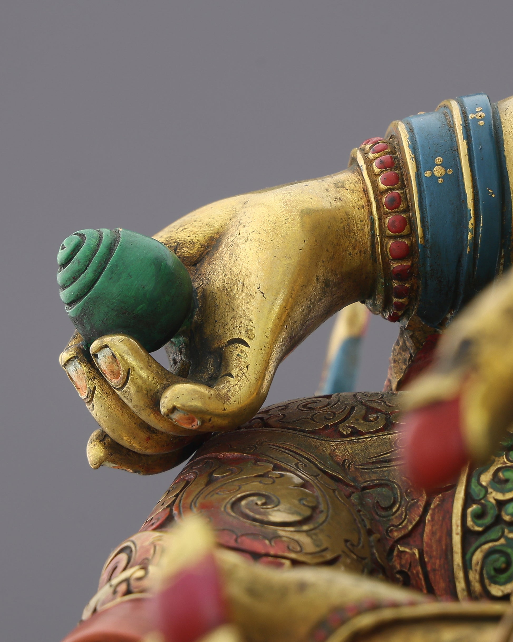 Golden Dzambhala on Singhasan | The Deity Who Turns Devotion Into Abundance - Authentic Handcrafted Statue