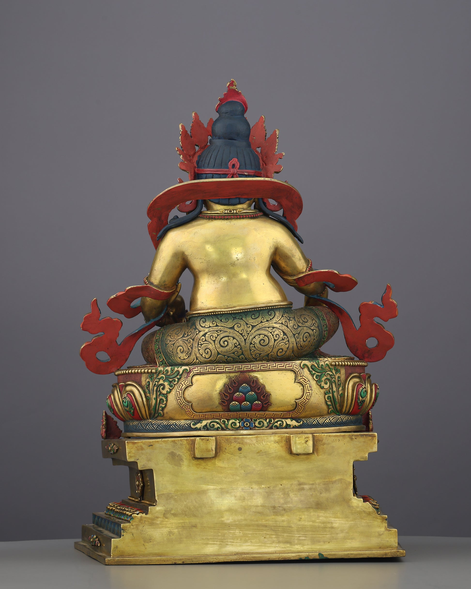 Golden Dzambhala on Singhasan | The Deity Who Turns Devotion Into Abundance - Authentic Handcrafted Statue