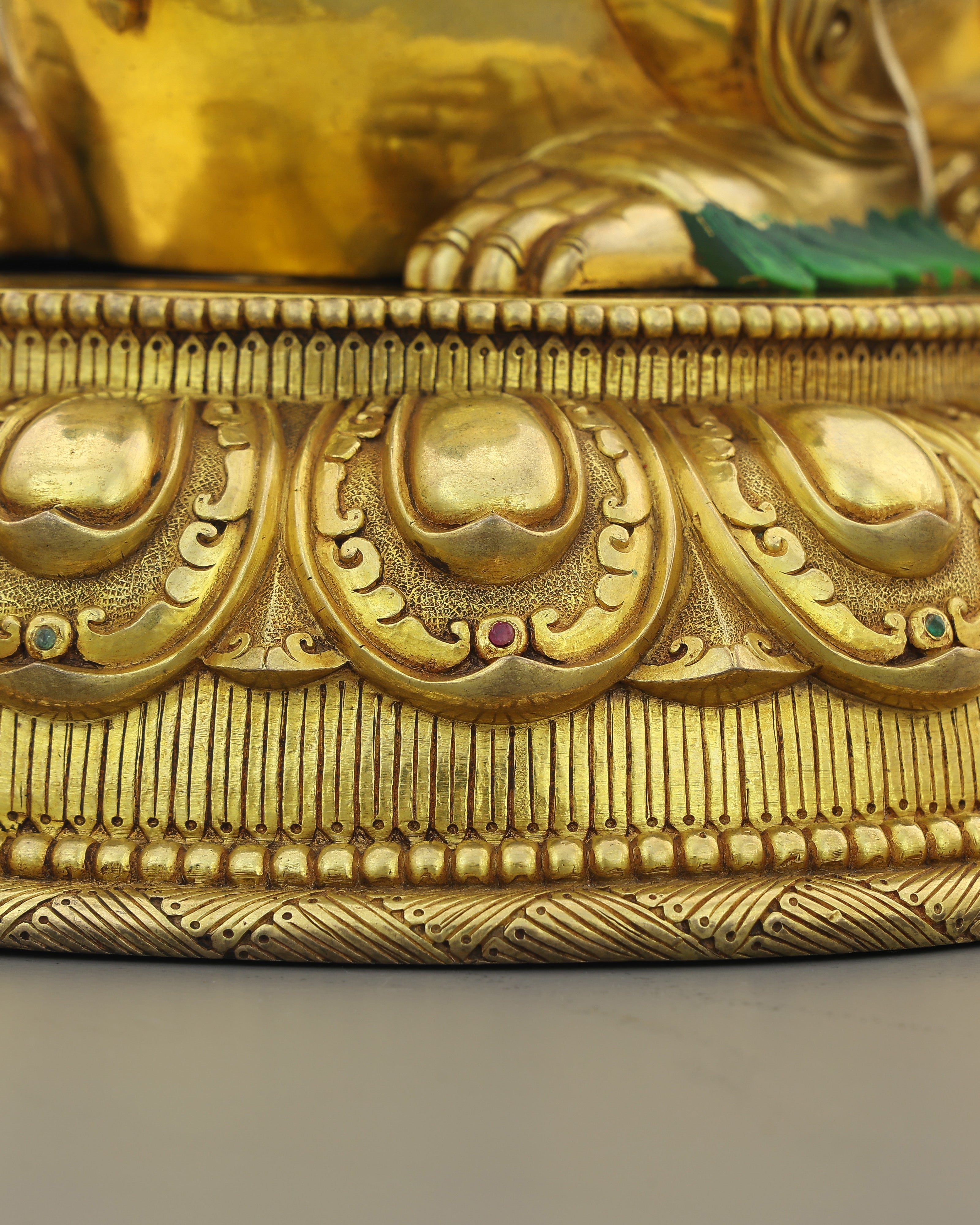 Simhanada Manjushri | The Lion-Roaring Bodhisattva of Wisdom Enthroned in Gold