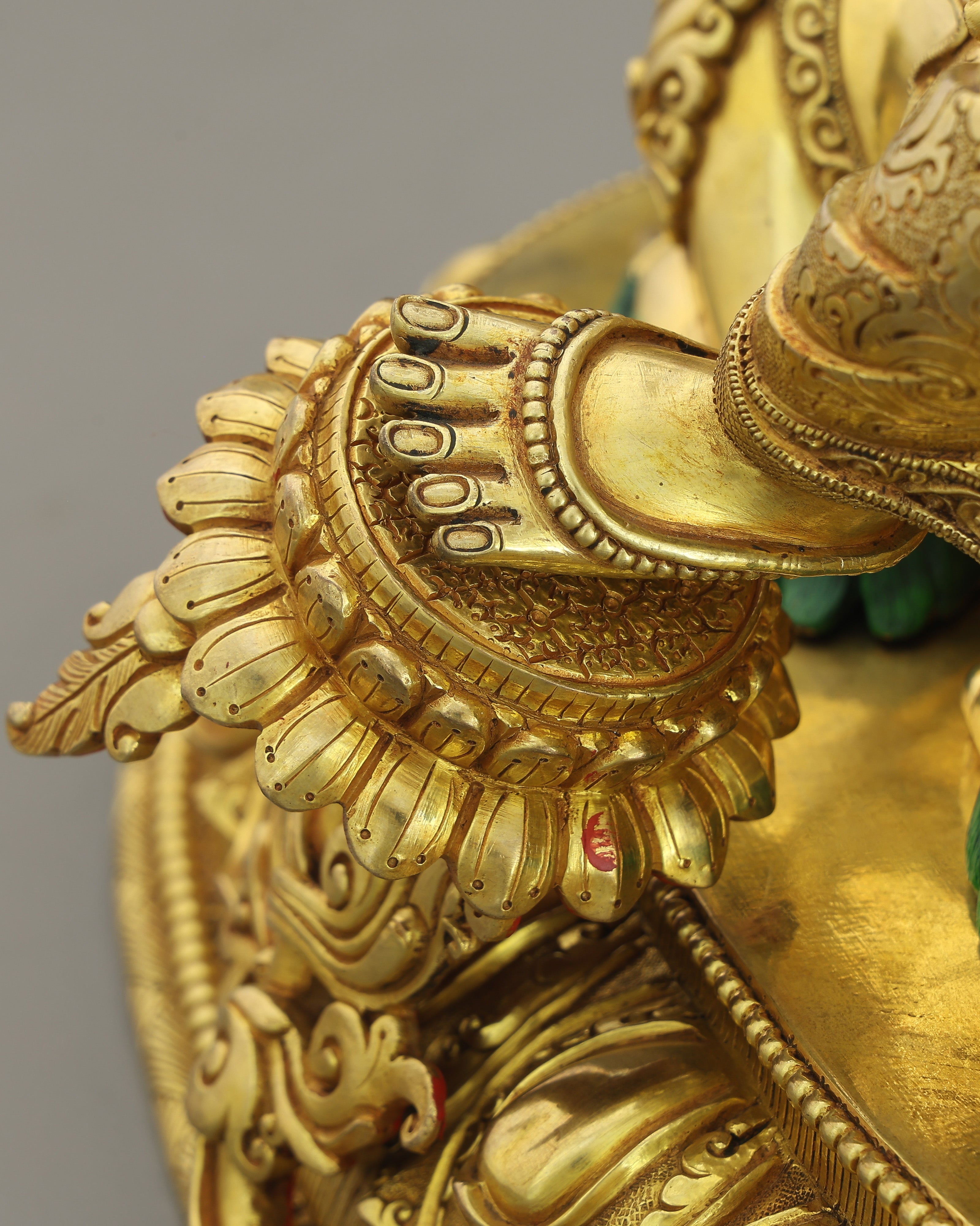 Simhanada Manjushri | The Lion-Roaring Bodhisattva of Wisdom Enthroned in Gold