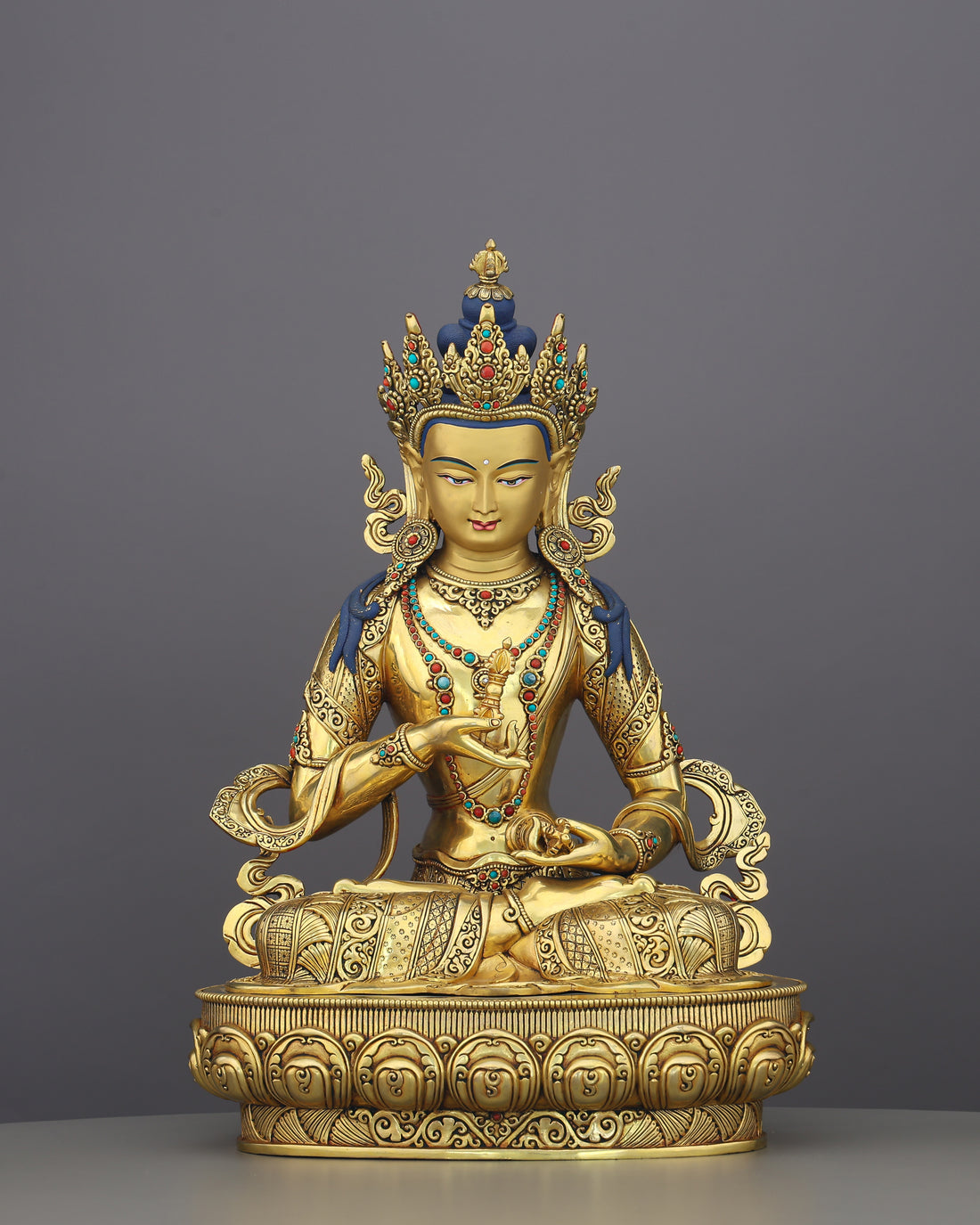Vajrasattva Statue | The Golden Purifier of Karma, Handcrafted in Nepal - Handcrafted Buddhist Statue