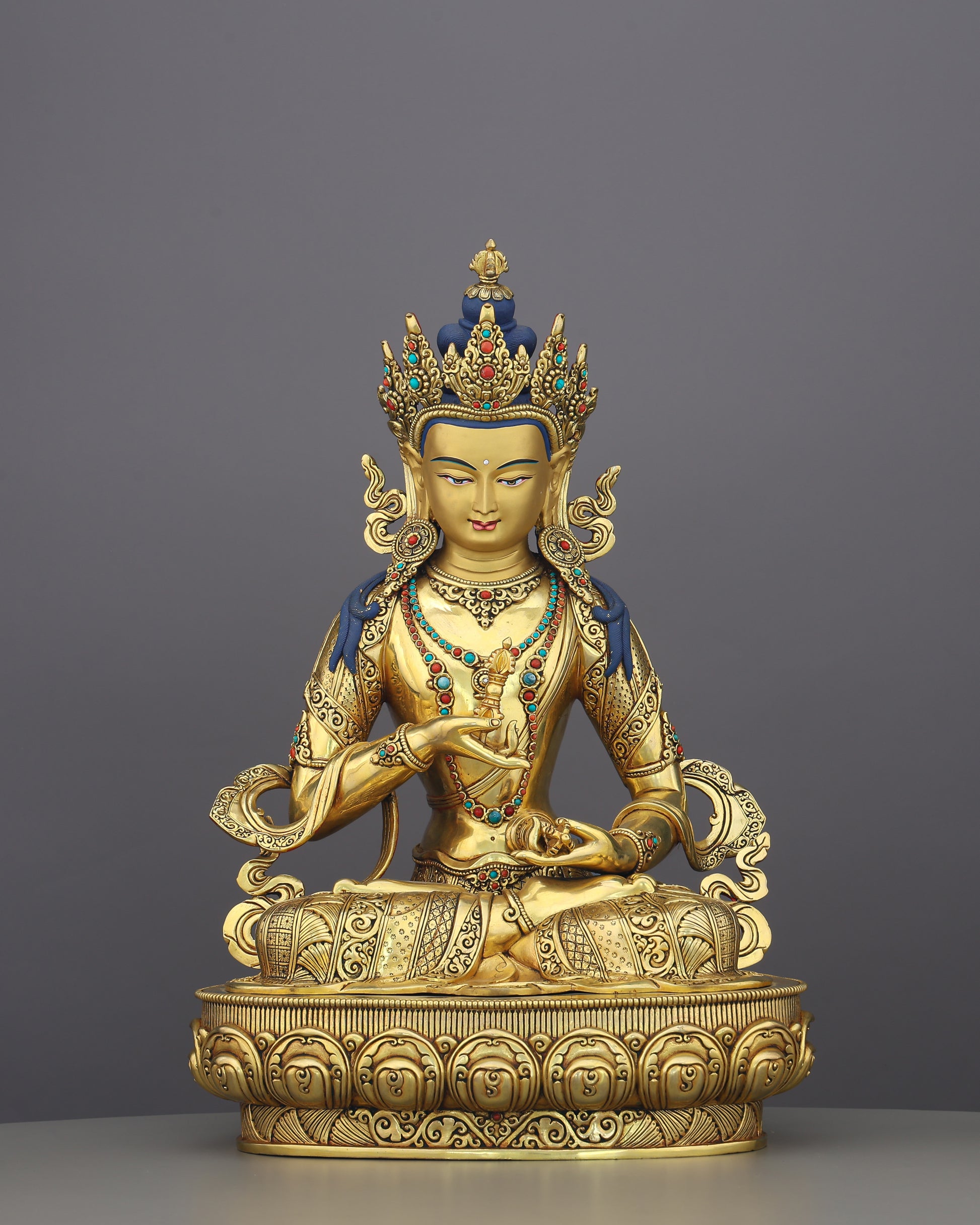 Vajrasattva Statue | The Golden Purifier of Karma, Handcrafted in Nepal - Authentic Handcrafted Statue