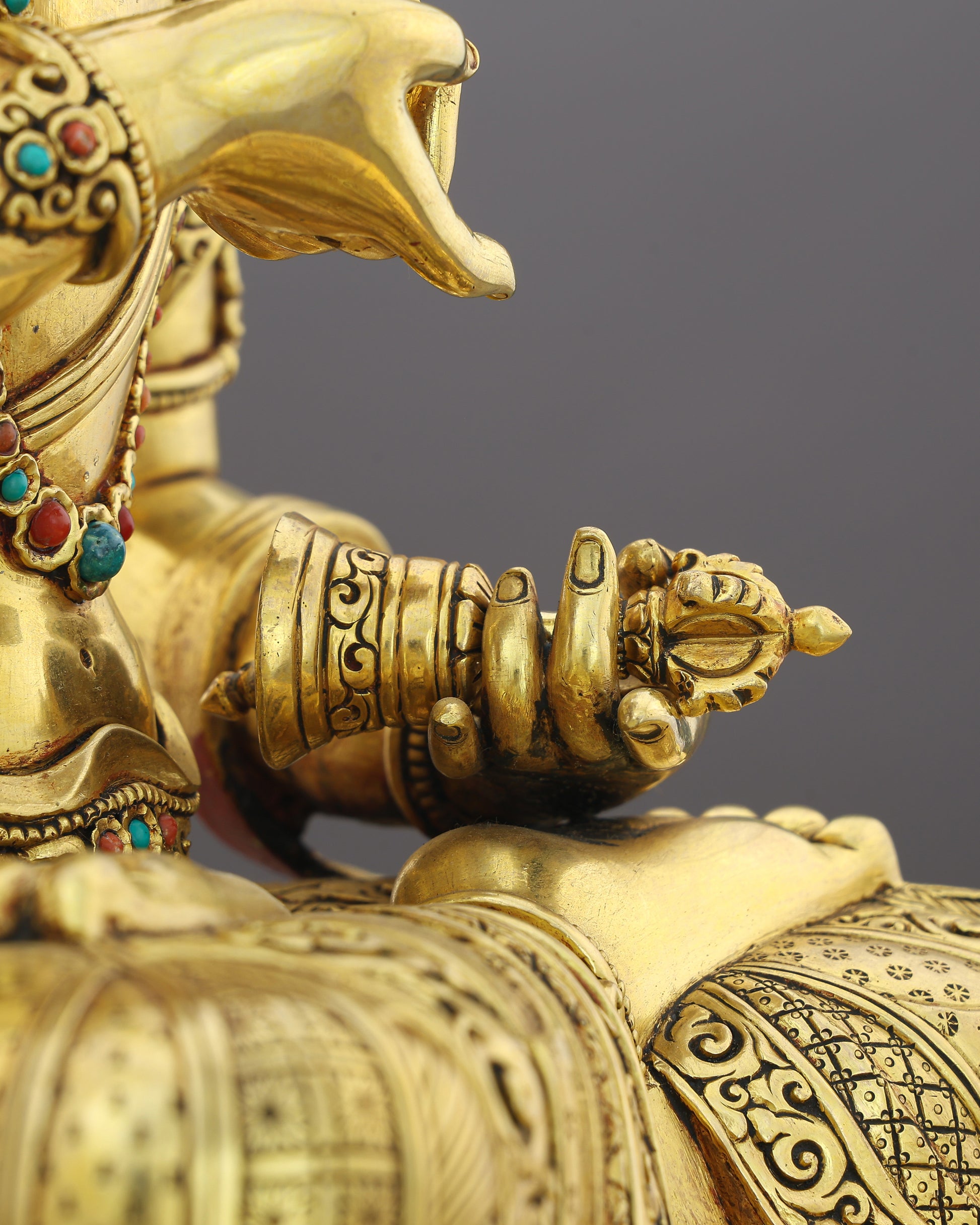 Vajrasattva Statue | The Golden Purifier of Karma, Handcrafted in Nepal - Authentic Handcrafted Statue