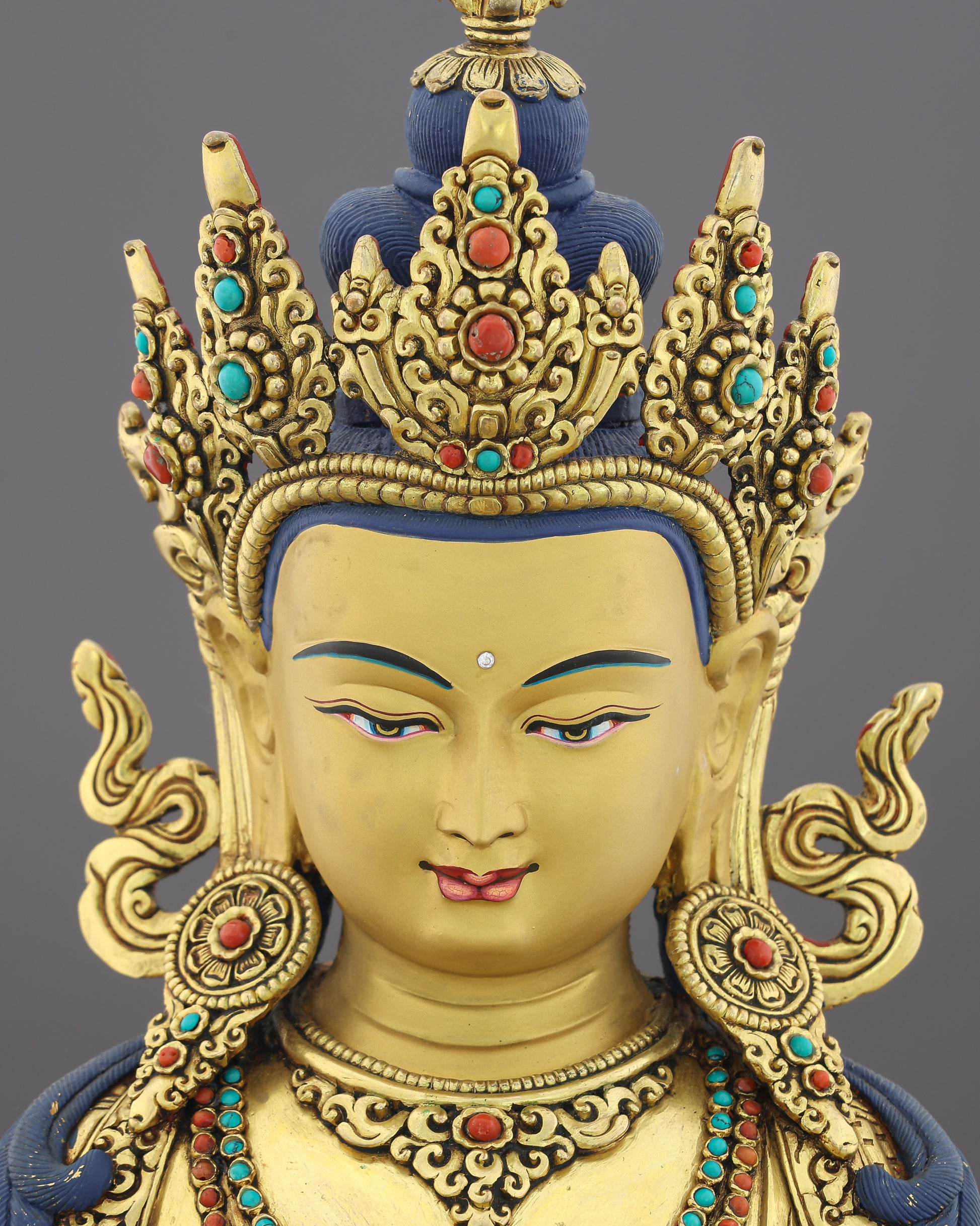 Vajrasattva Statue | The Golden Purifier of Karma, Handcrafted in Nepal - Authentic Handcrafted Statue