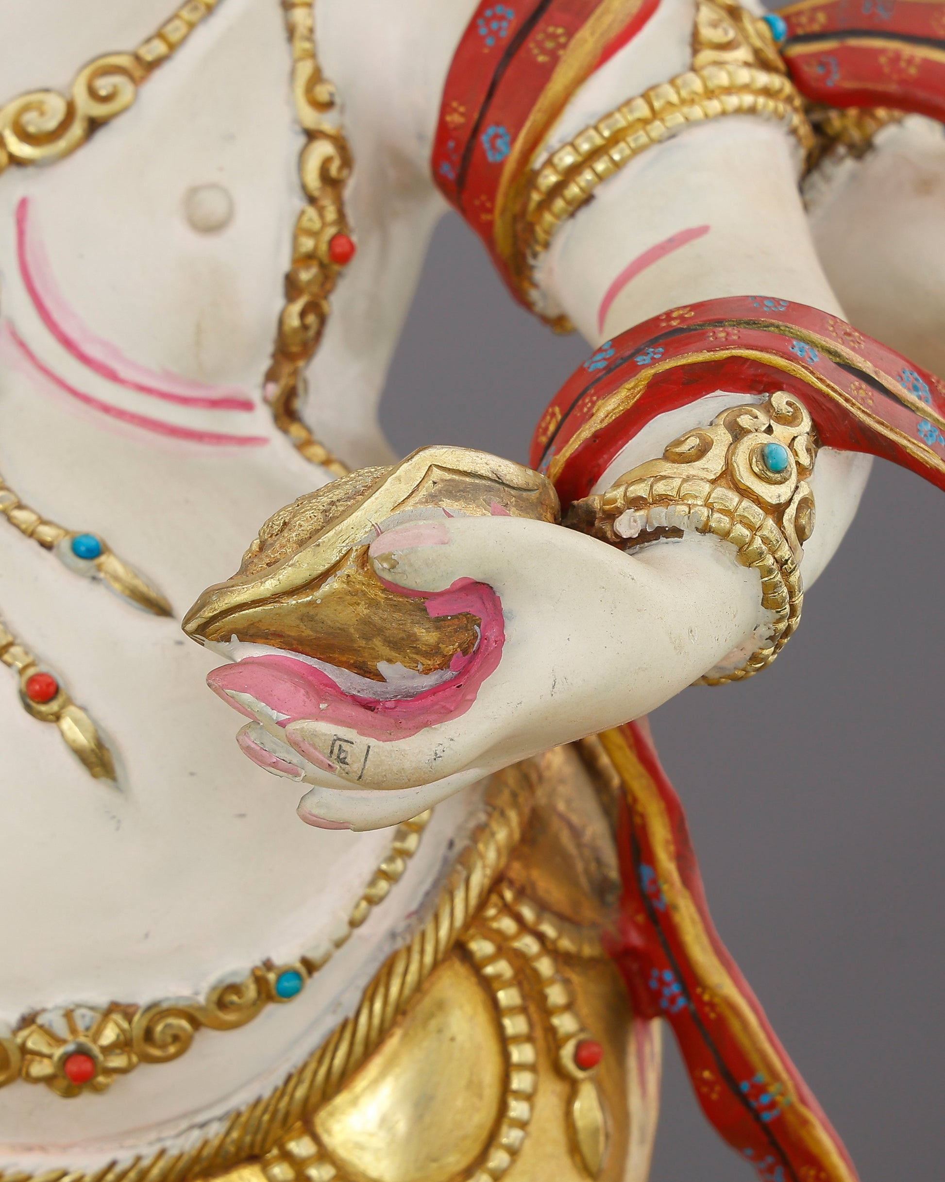 Wrathful and White | The Six-Armed Mahakala Statue That Guards Your Path with Fierce Compassion - Authentic Handcrafted Statue