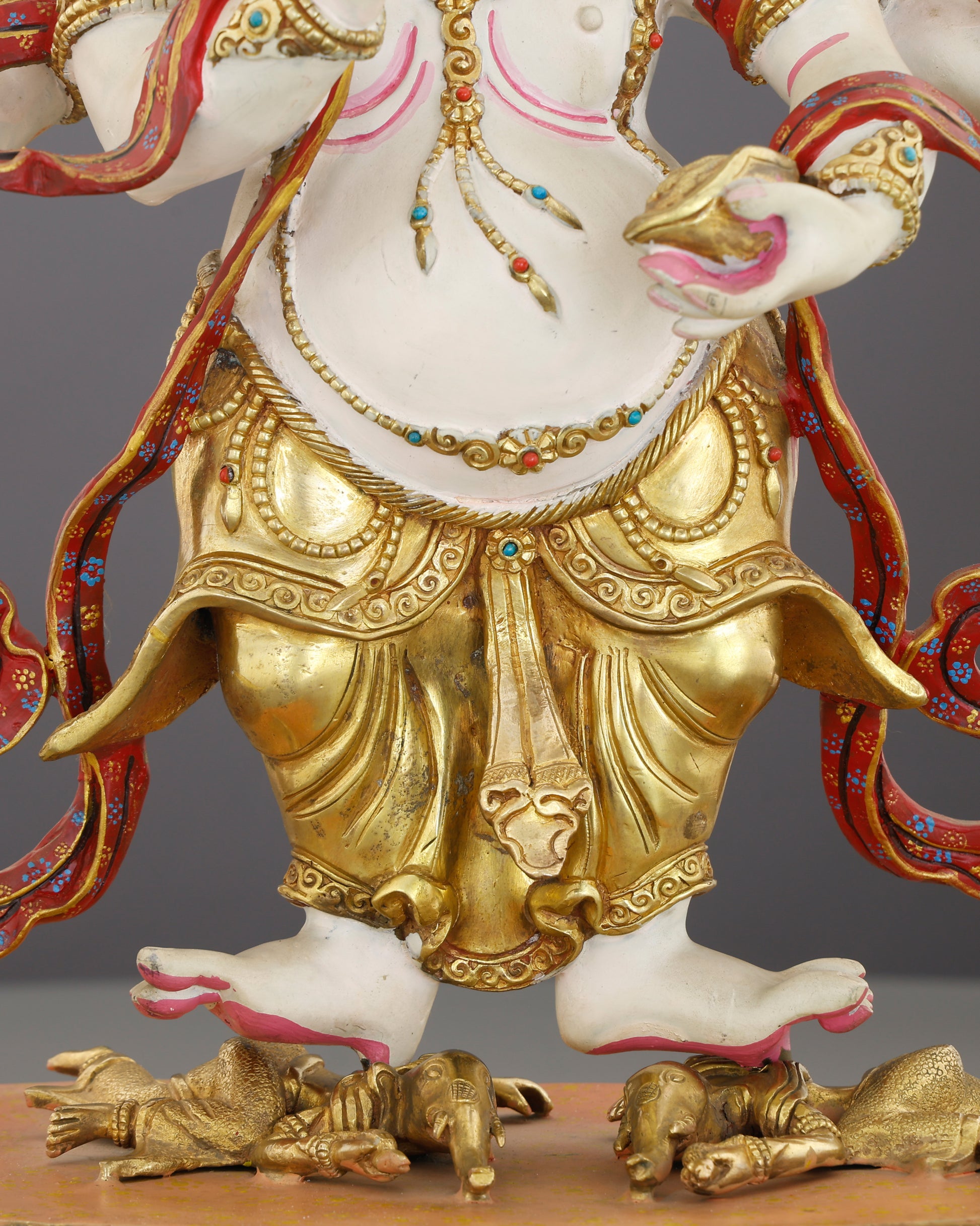 Wrathful and White | The Six-Armed Mahakala Statue That Guards Your Path with Fierce Compassion - Authentic Handcrafted Statue