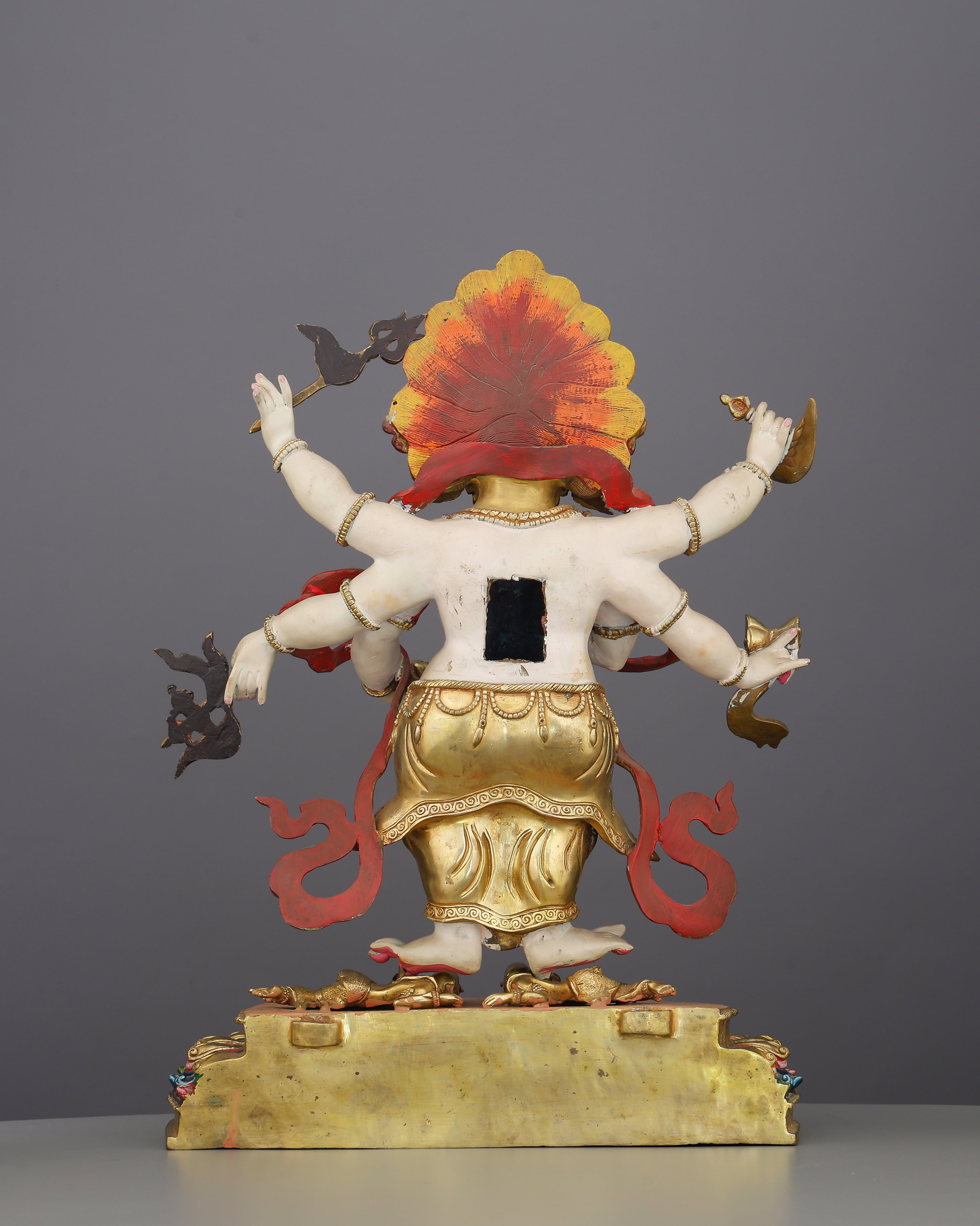 Wrathful and White | The Six-Armed Mahakala Statue That Guards Your Path with Fierce Compassion
