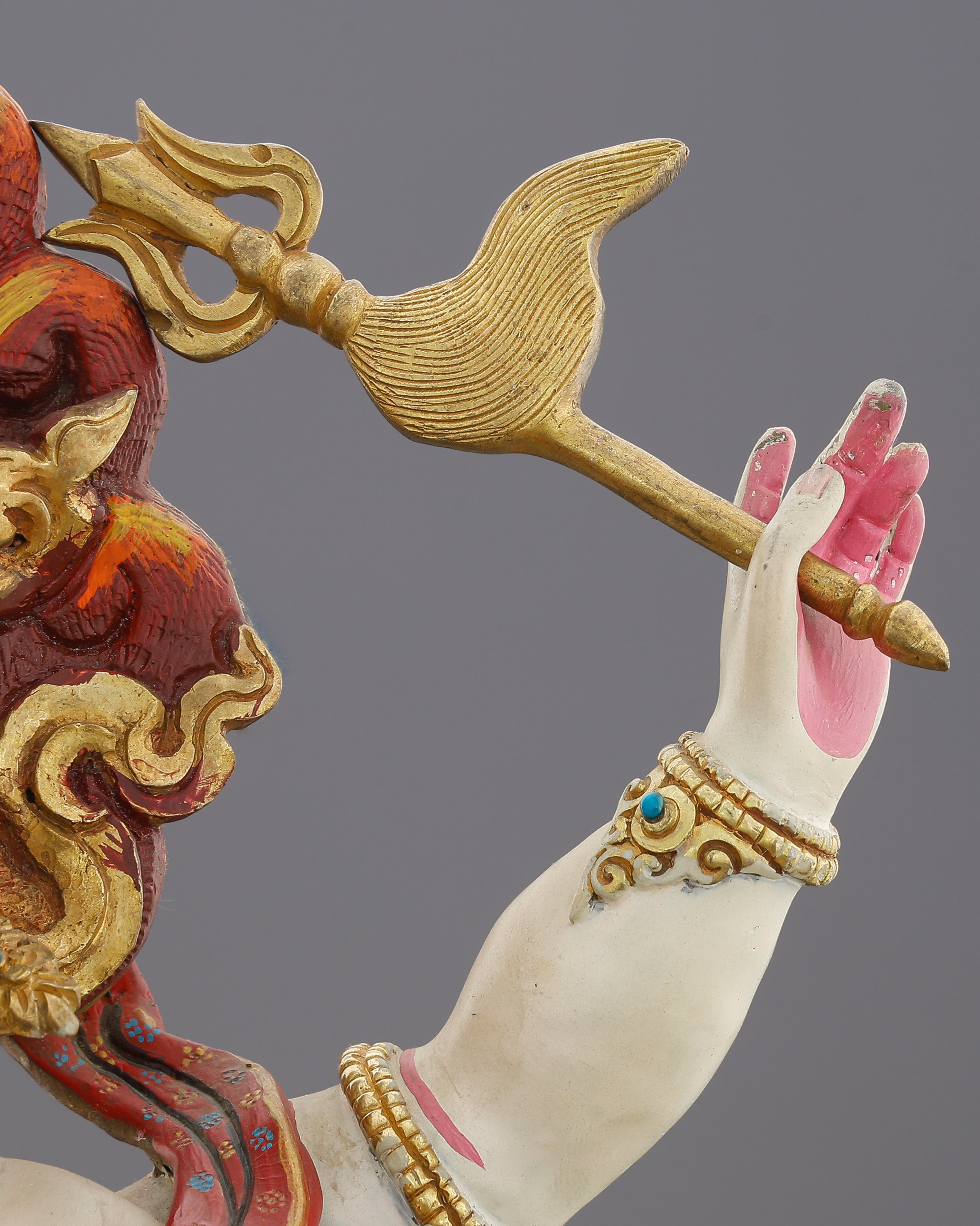 Wrathful and White | The Six-Armed Mahakala Statue That Guards Your Path with Fierce Compassion