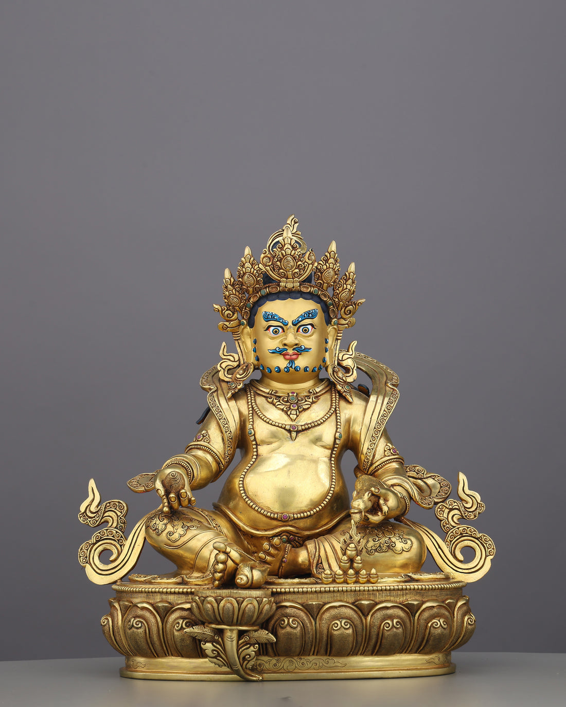 Sovereign of Abundance | Golden Dzambhala Statue That Channels Wealth, Power, and Divine Grace - Handcrafted Buddhist Statue