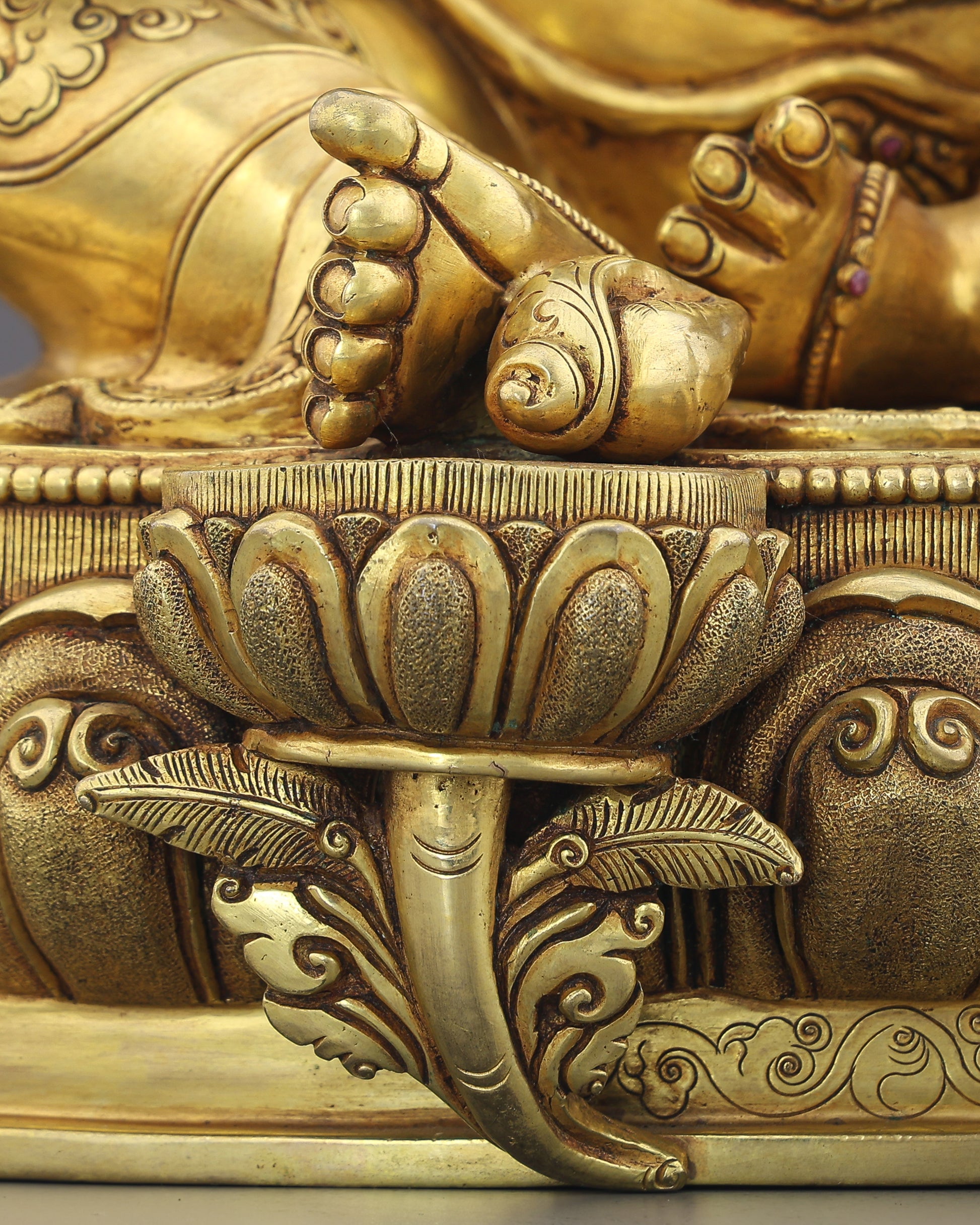 Sovereign of Abundance | Golden Dzambhala Statue That Channels Wealth, Power, and Divine Grace - Authentic Handcrafted Statue